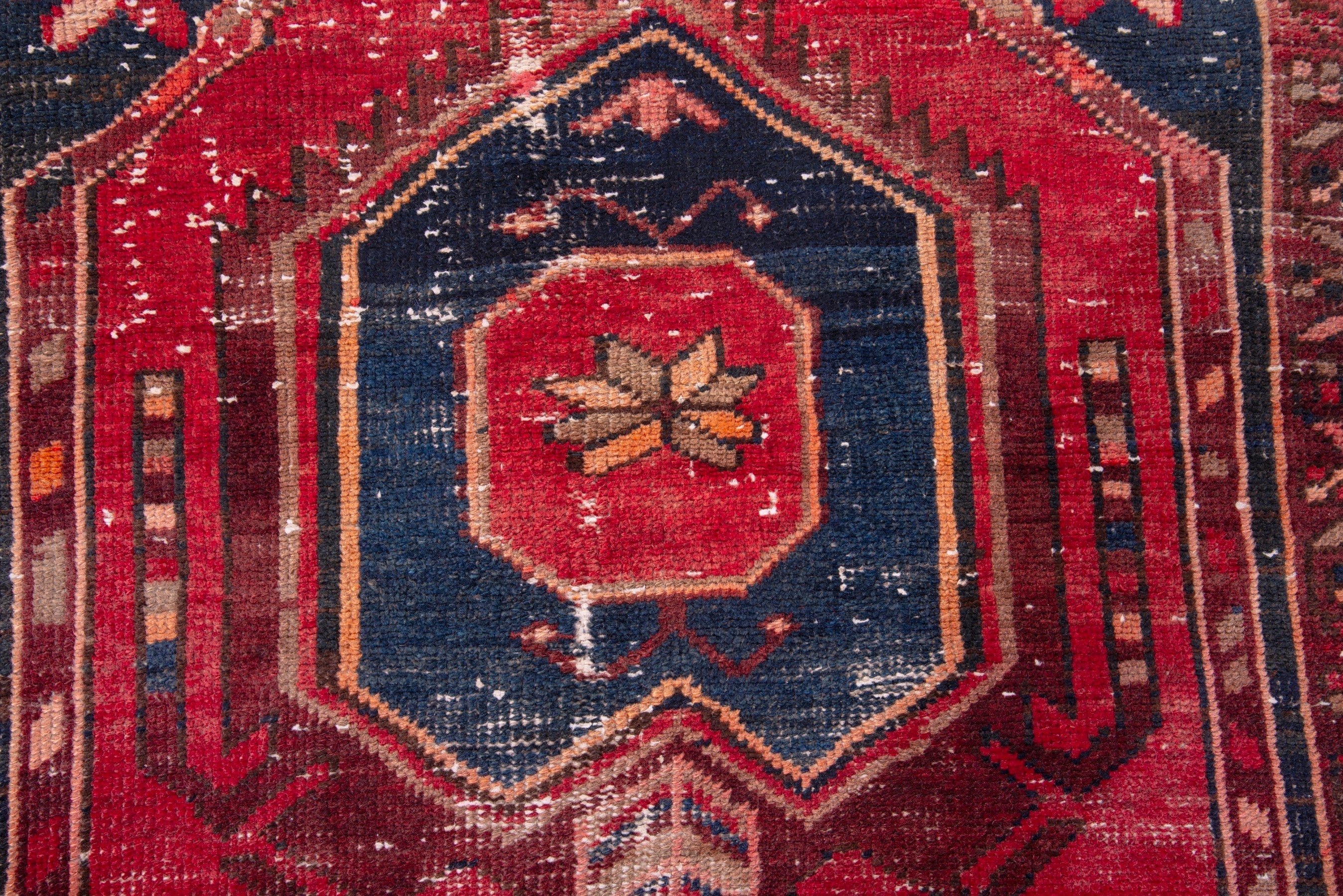 Persian Zanjan runner rug in deep red and dark blue, view 11 of 18