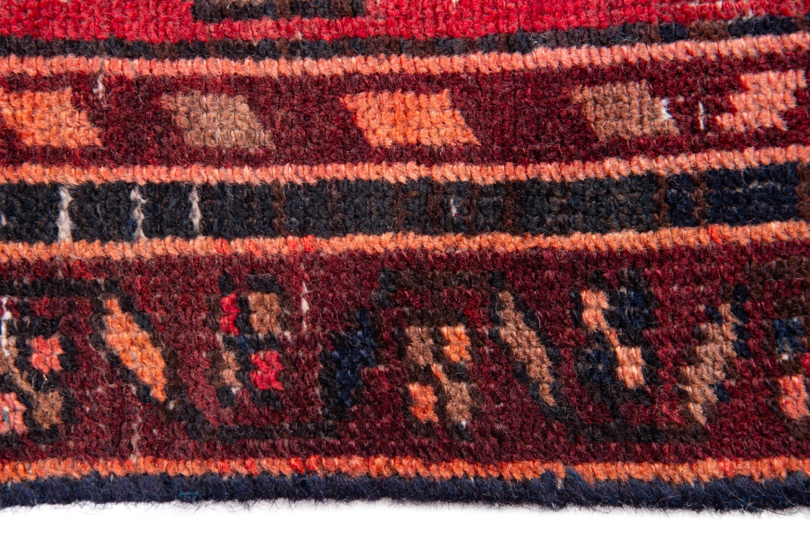 Persian Zanjan runner rug in deep red and dark blue, view 12 of 18