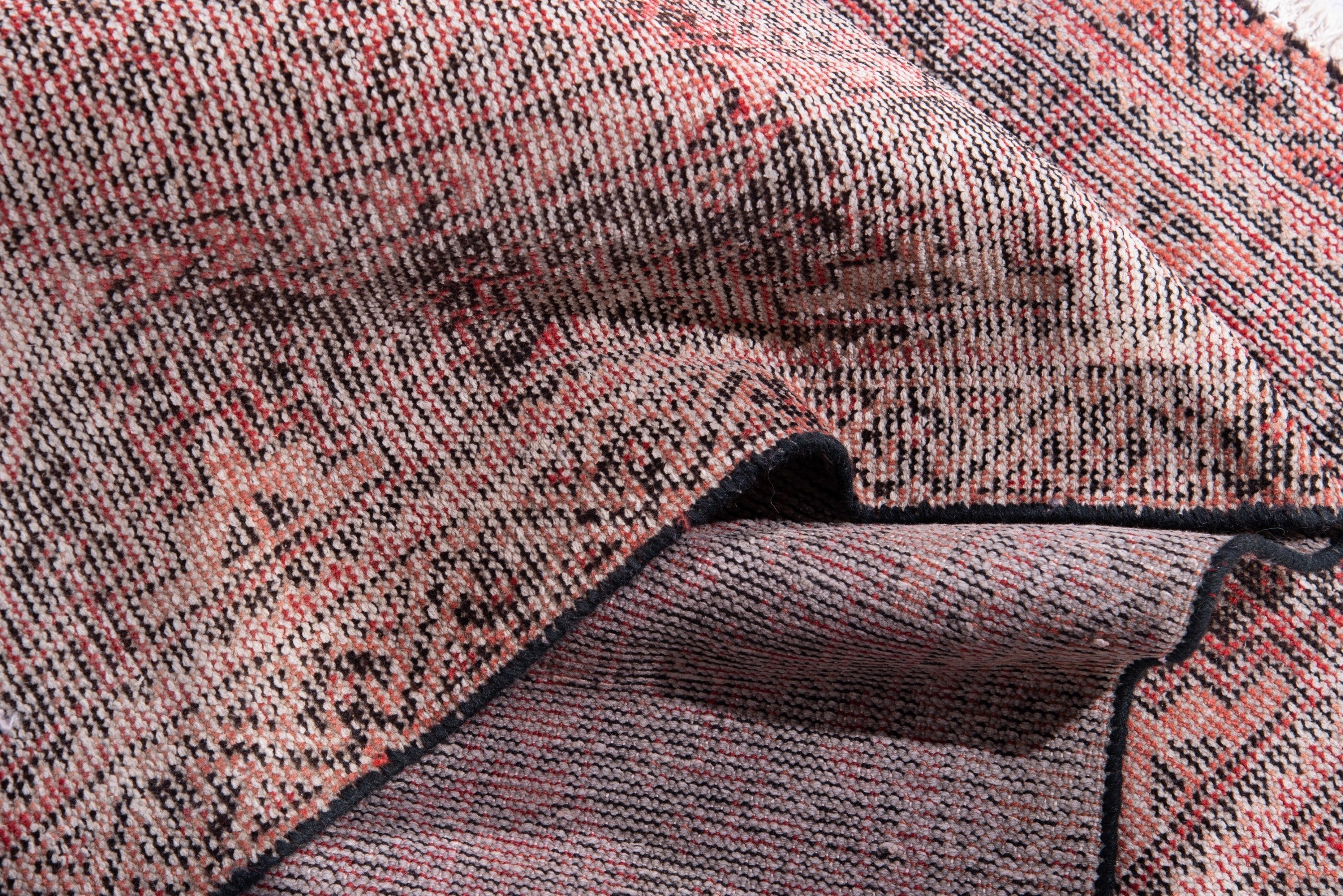Persian Ferdos area rug in muted pink and dusty rose, view 15 of 17