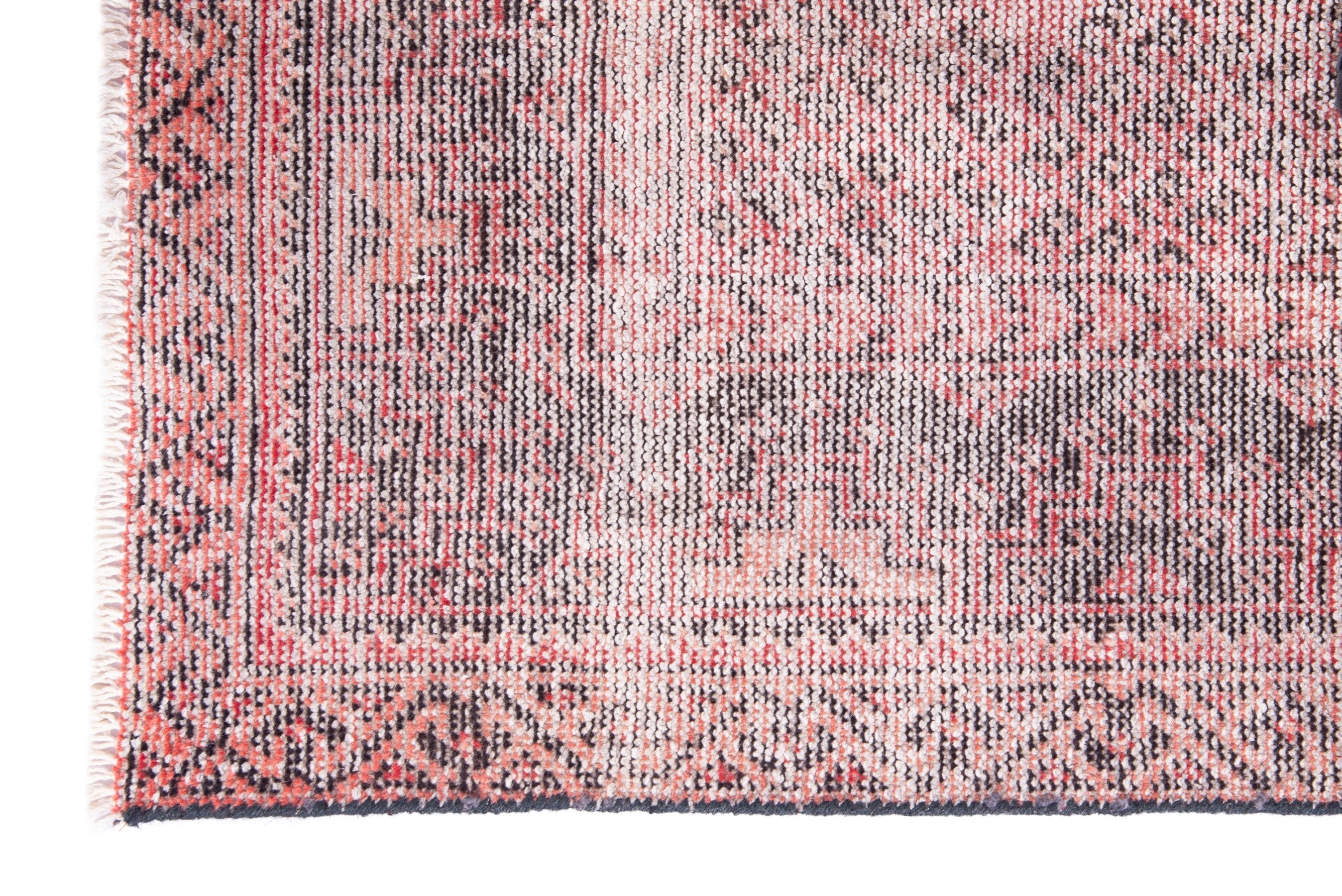 Persian Ferdos area rug in muted pink and dusty rose, view 5 of 17