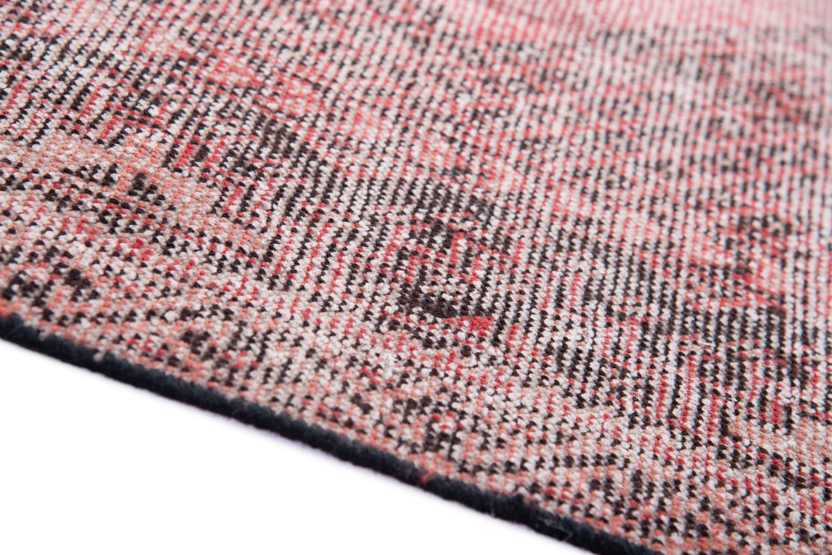Persian Ferdos area rug in muted pink and dusty rose, view 8 of 17