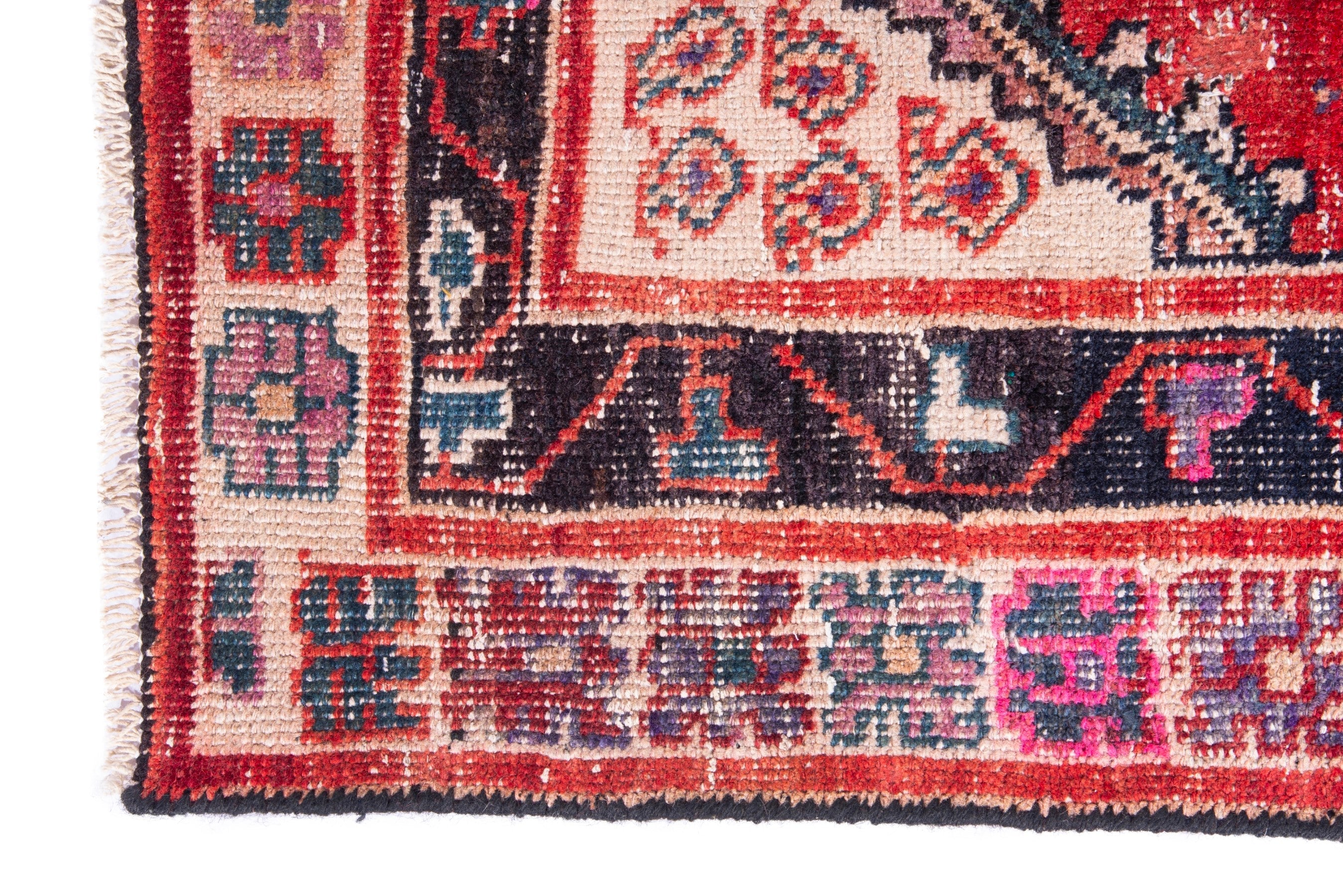 Persian Lori runner rug in deep red and burgundy, view 5 of 18