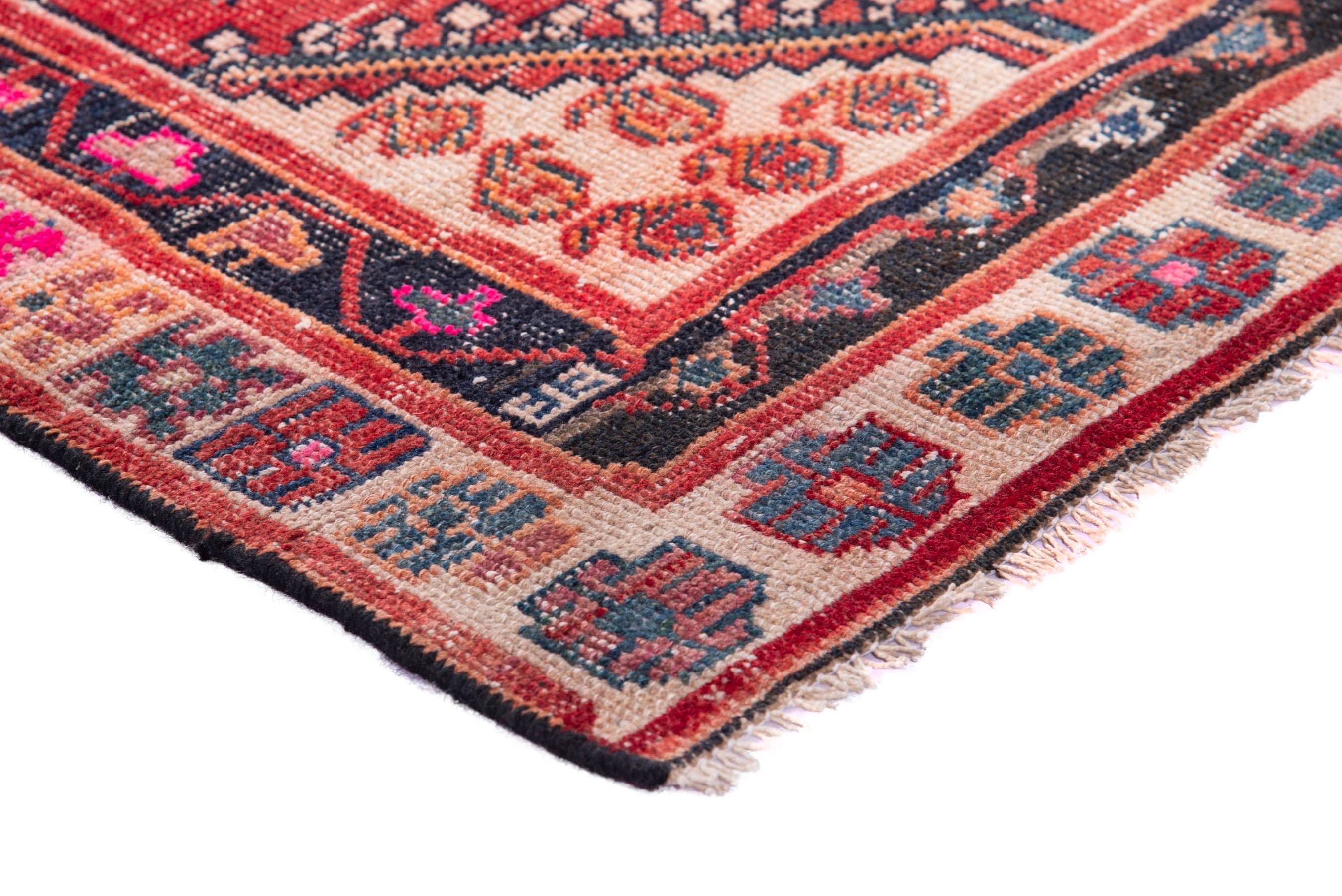 Persian Lori runner rug in deep red and burgundy, view 4 of 18