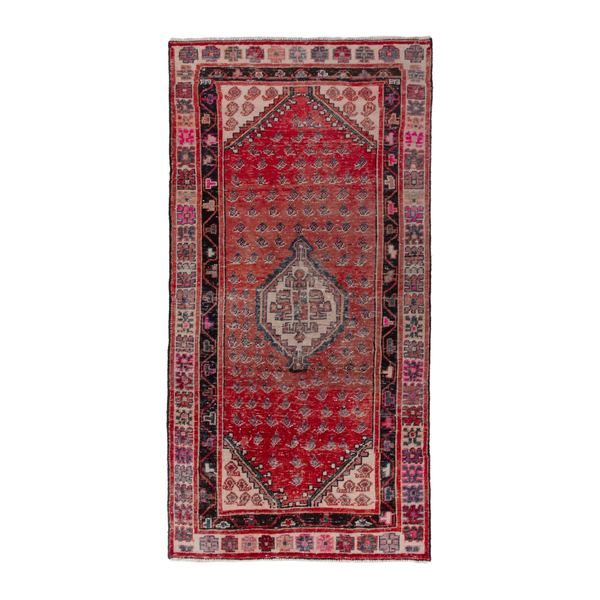 Persian Lori runner rug in deep red and burgundy, 3'7" x 7'3"