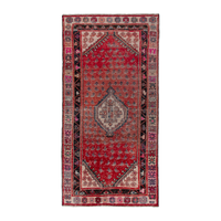 Persian Lori runner rug in deep red and burgundy, 3'7" x 7'3"