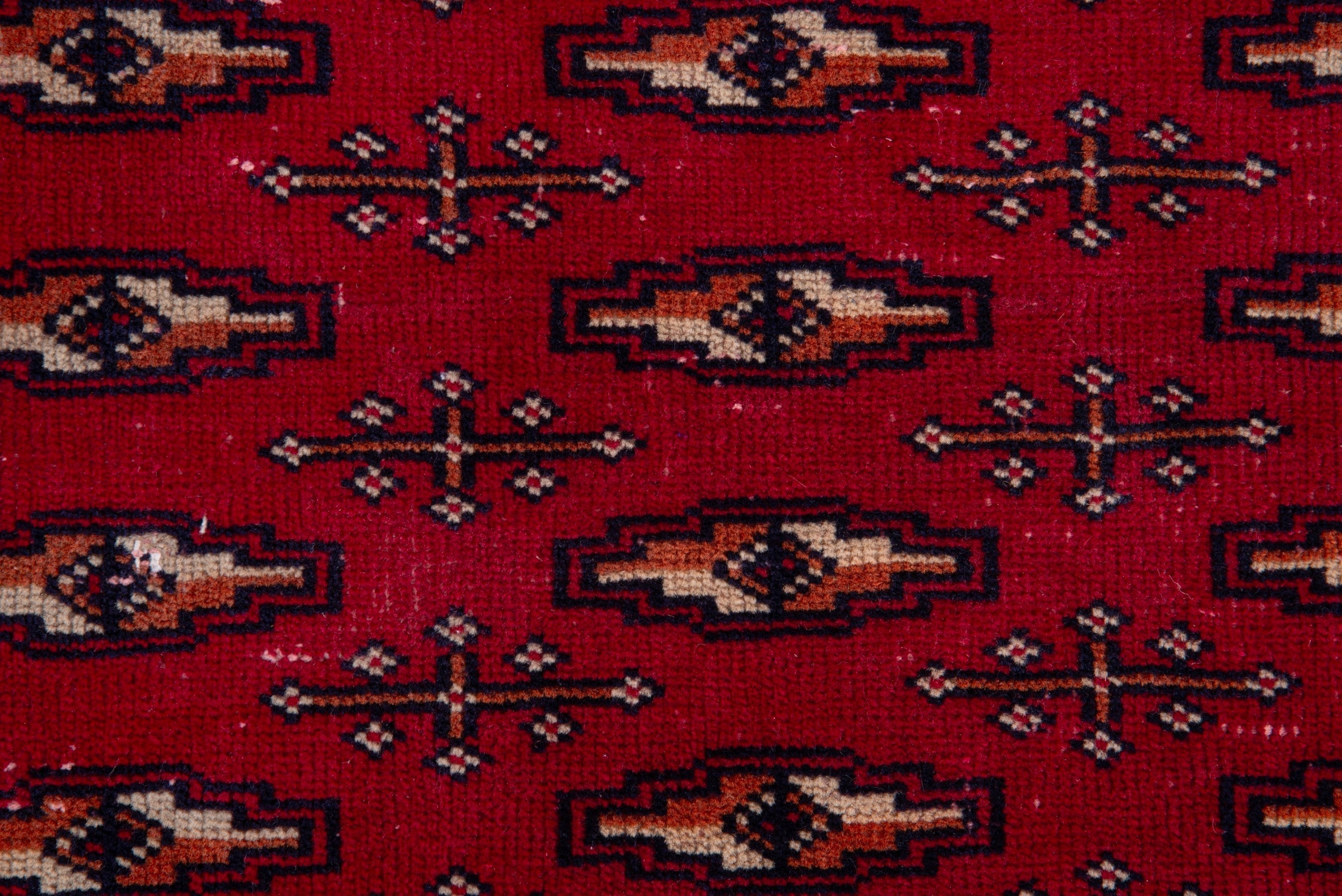 Persian Torkaman accent rug in burgundy and deep red, view 10 of 13