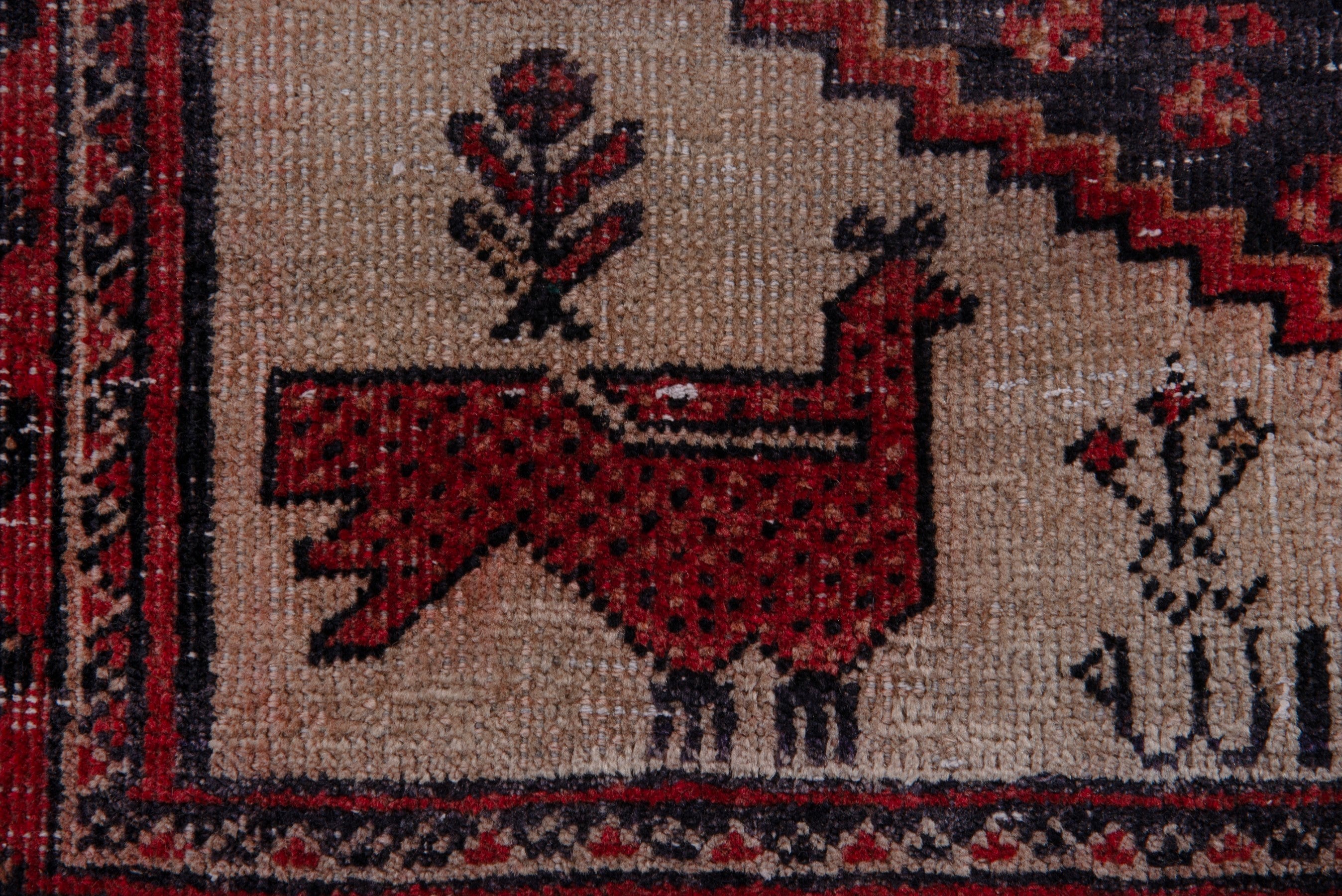 Persian Baluch accent rug in burgundy and terracotta, view 11 of 21