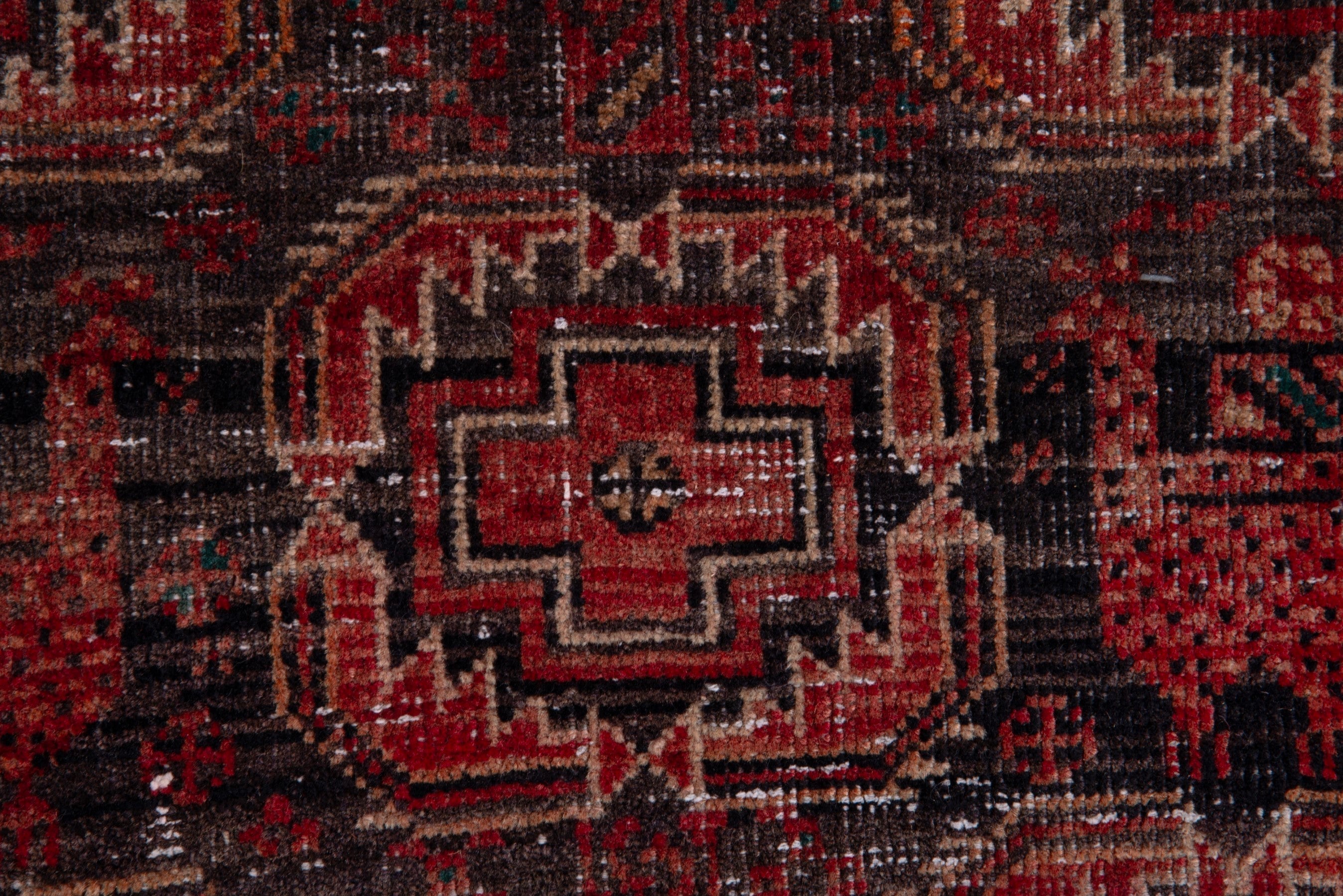 Persian Baluch accent rug in burgundy and terracotta, view 12 of 21