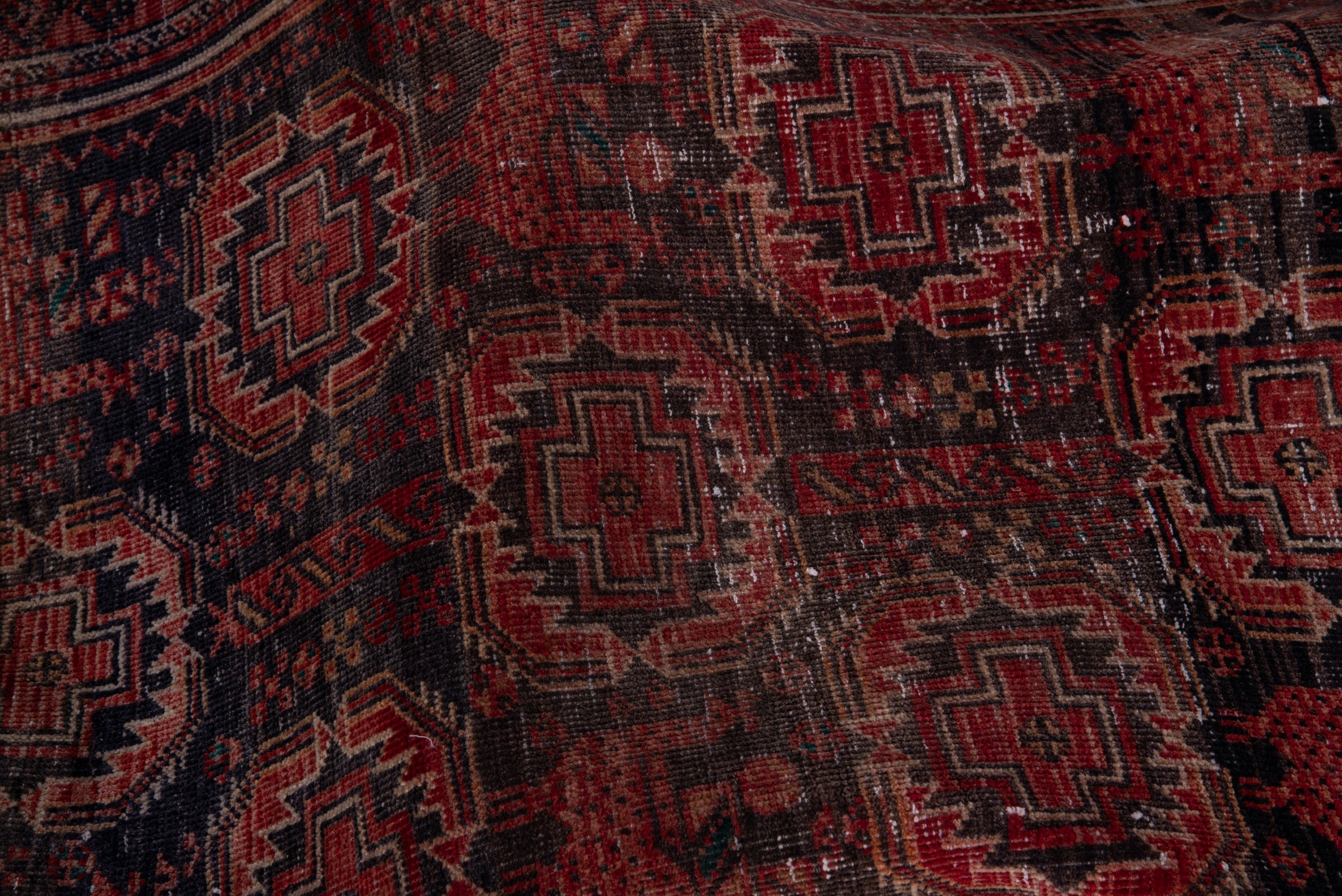 Persian Baluch accent rug in burgundy and terracotta, view 14 of 21