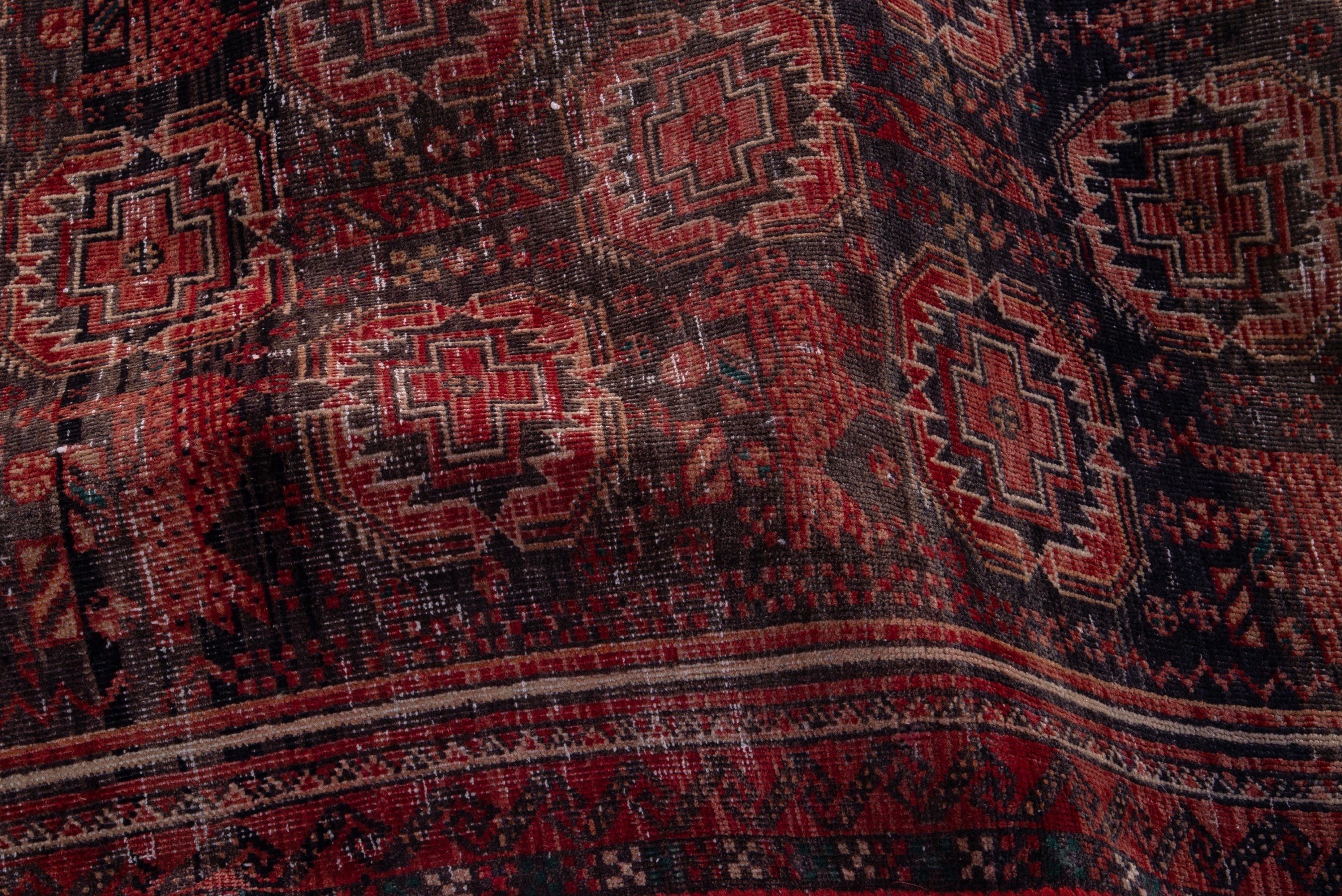 Persian Baluch accent rug in burgundy and terracotta, view 15 of 21