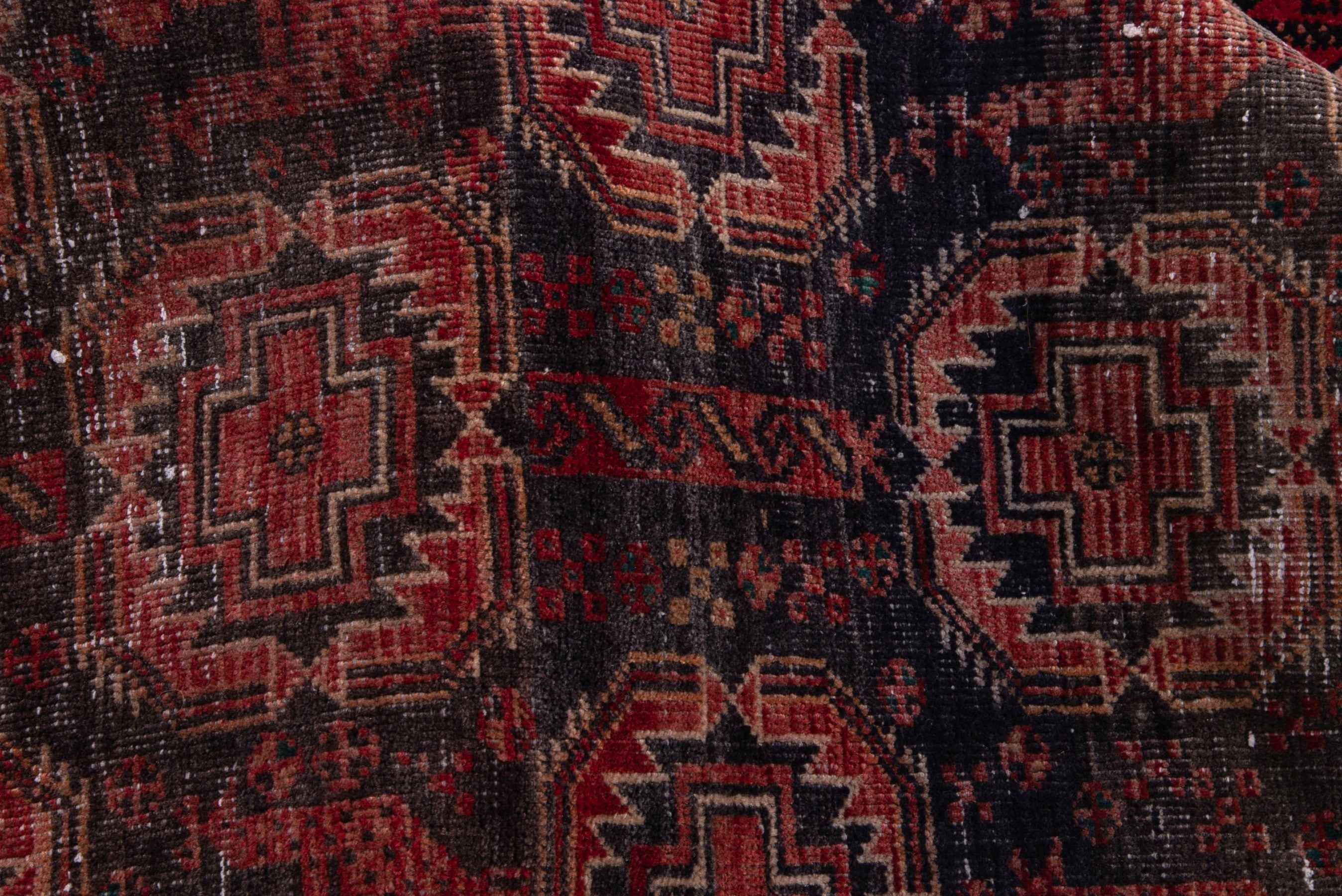 Persian Baluch accent rug in burgundy and terracotta, view 16 of 21
