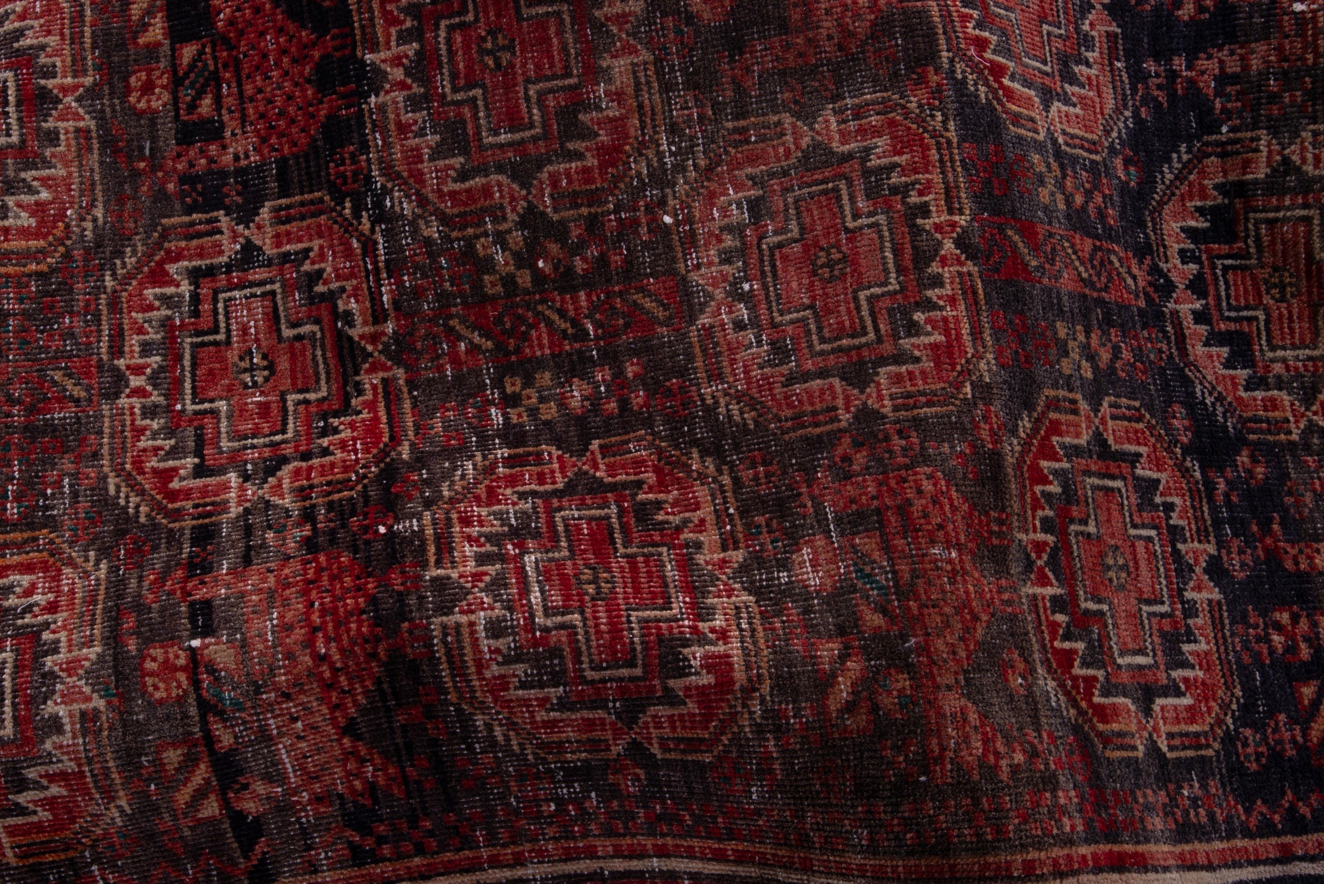 Persian Baluch accent rug in burgundy and terracotta, view 17 of 21