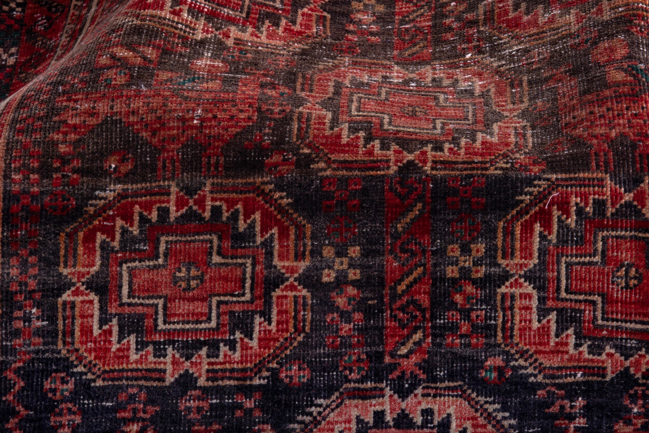 Persian Baluch accent rug in burgundy and terracotta, view 18 of 21