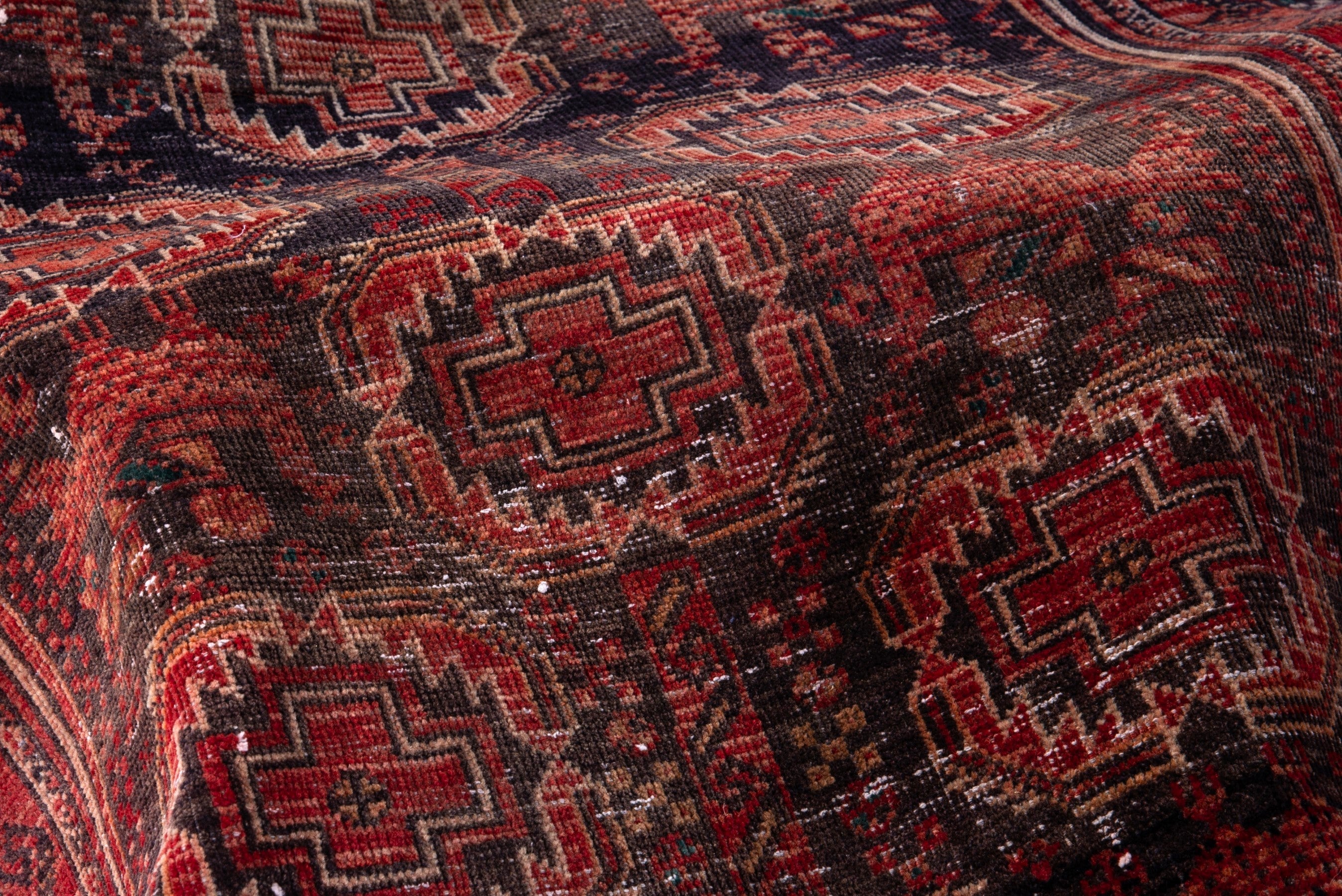 Persian Baluch accent rug in burgundy and terracotta, view 20 of 21