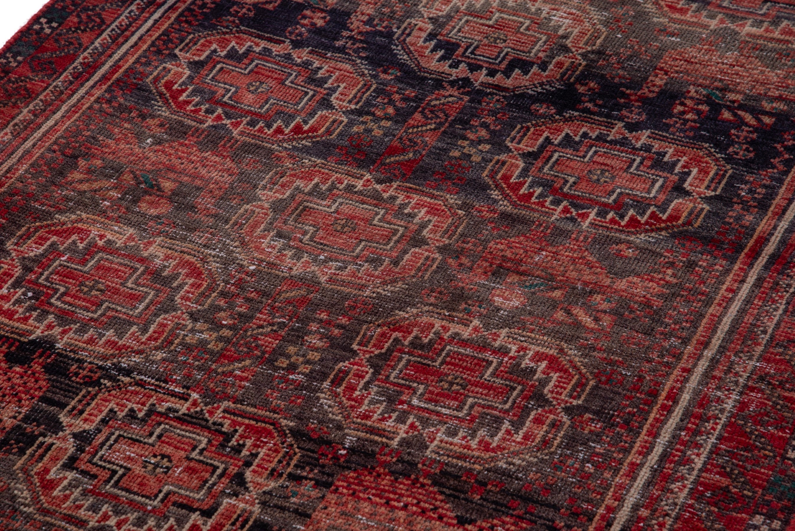 Persian Baluch accent rug in burgundy and terracotta, view 9 of 21
