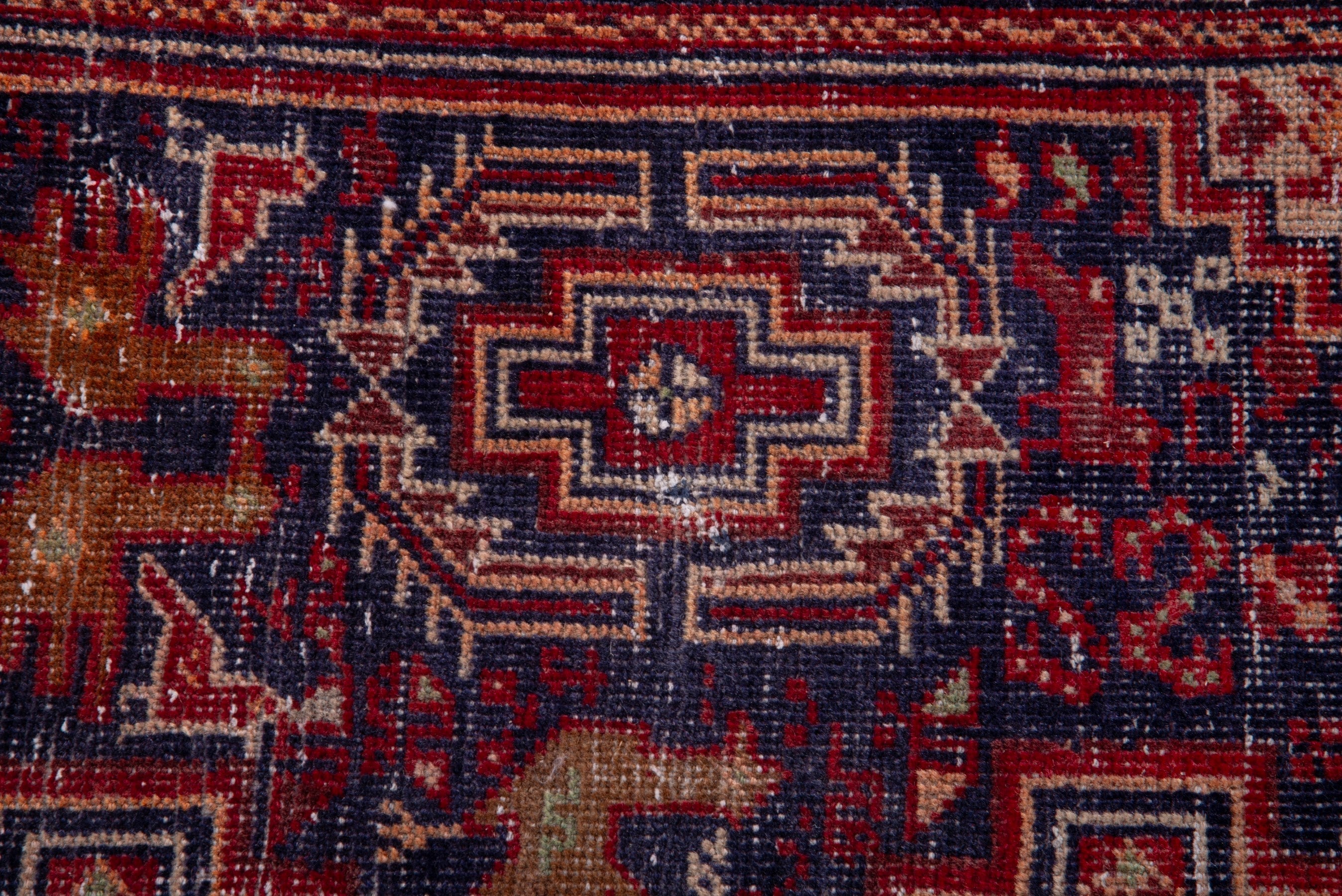 Persian Baluch accent rug in burgundy and navy, view 8 of 15