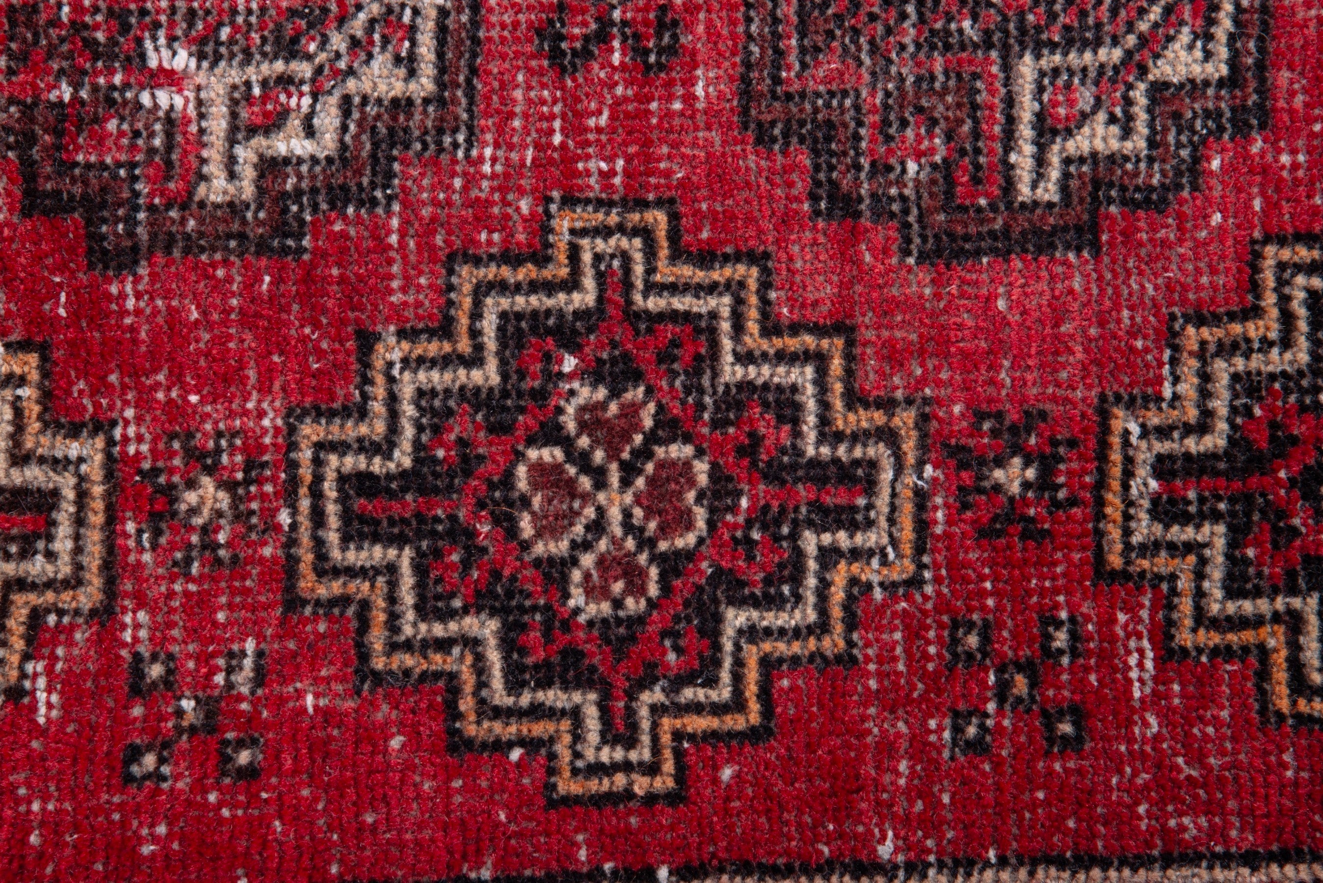 Persian Ferdos accent rug in deep red and dark brown, view 10 of 15