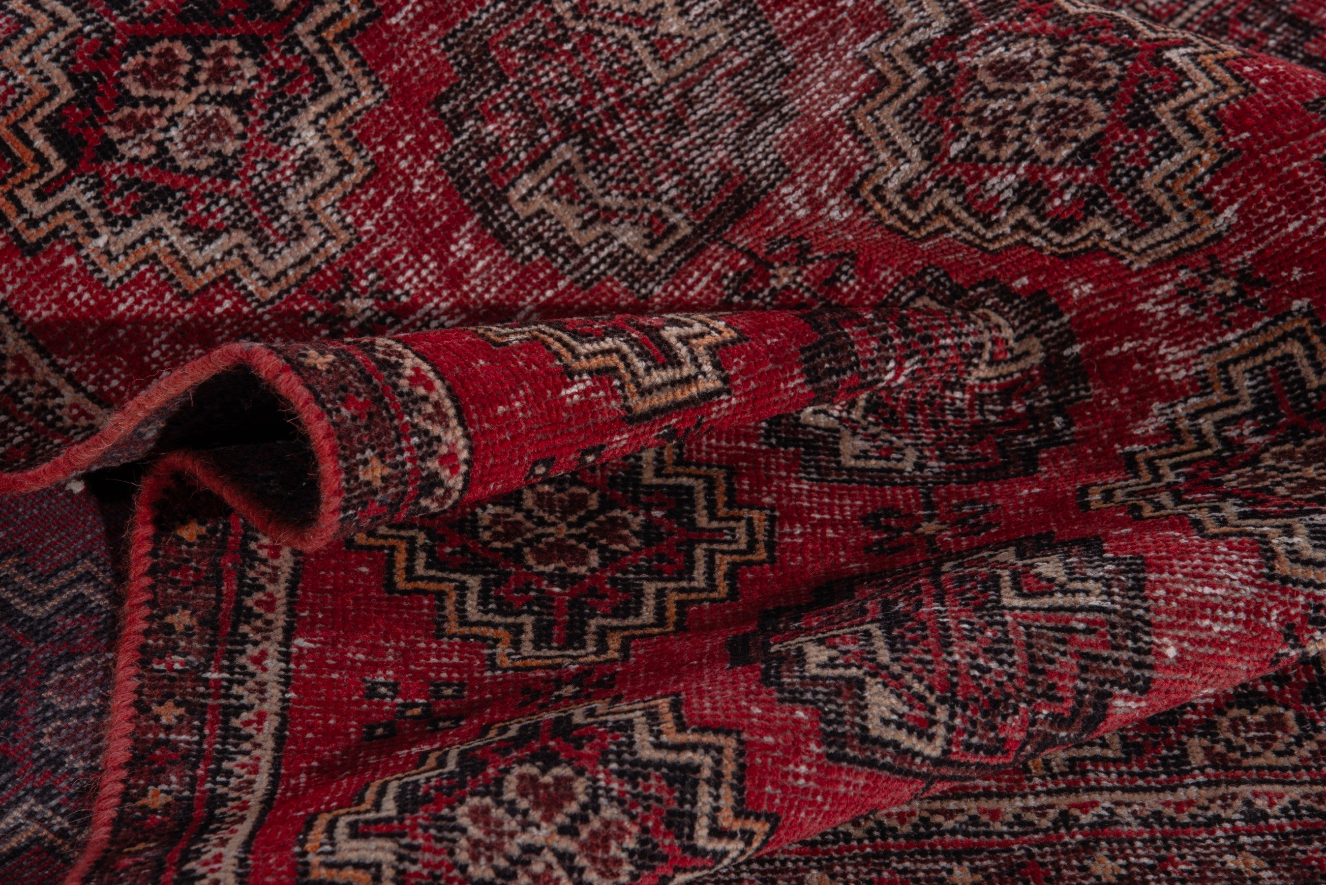 Persian Ferdos accent rug in deep red and dark brown, view 12 of 15