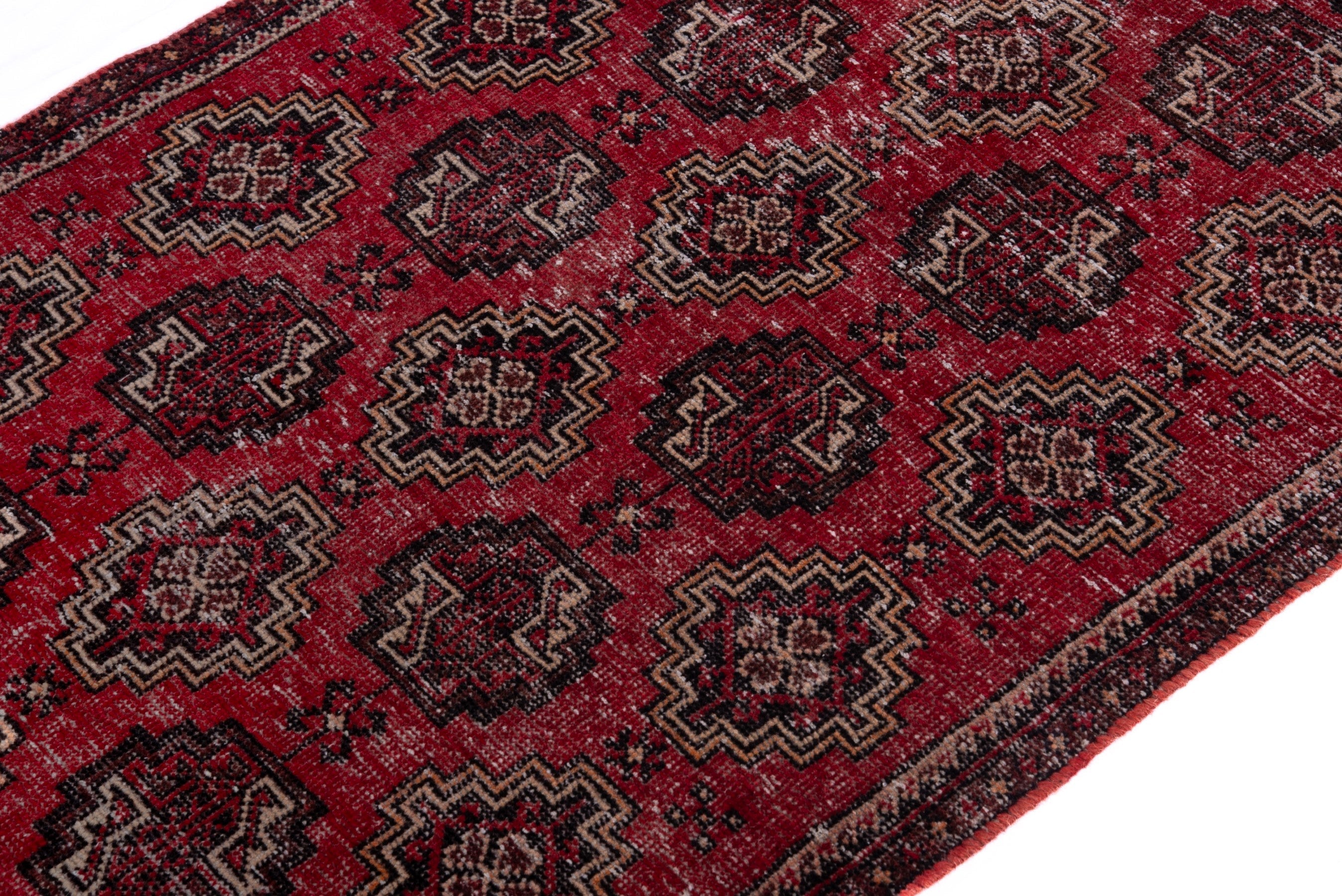 Persian Ferdos accent rug in deep red and dark brown, view 6 of 15