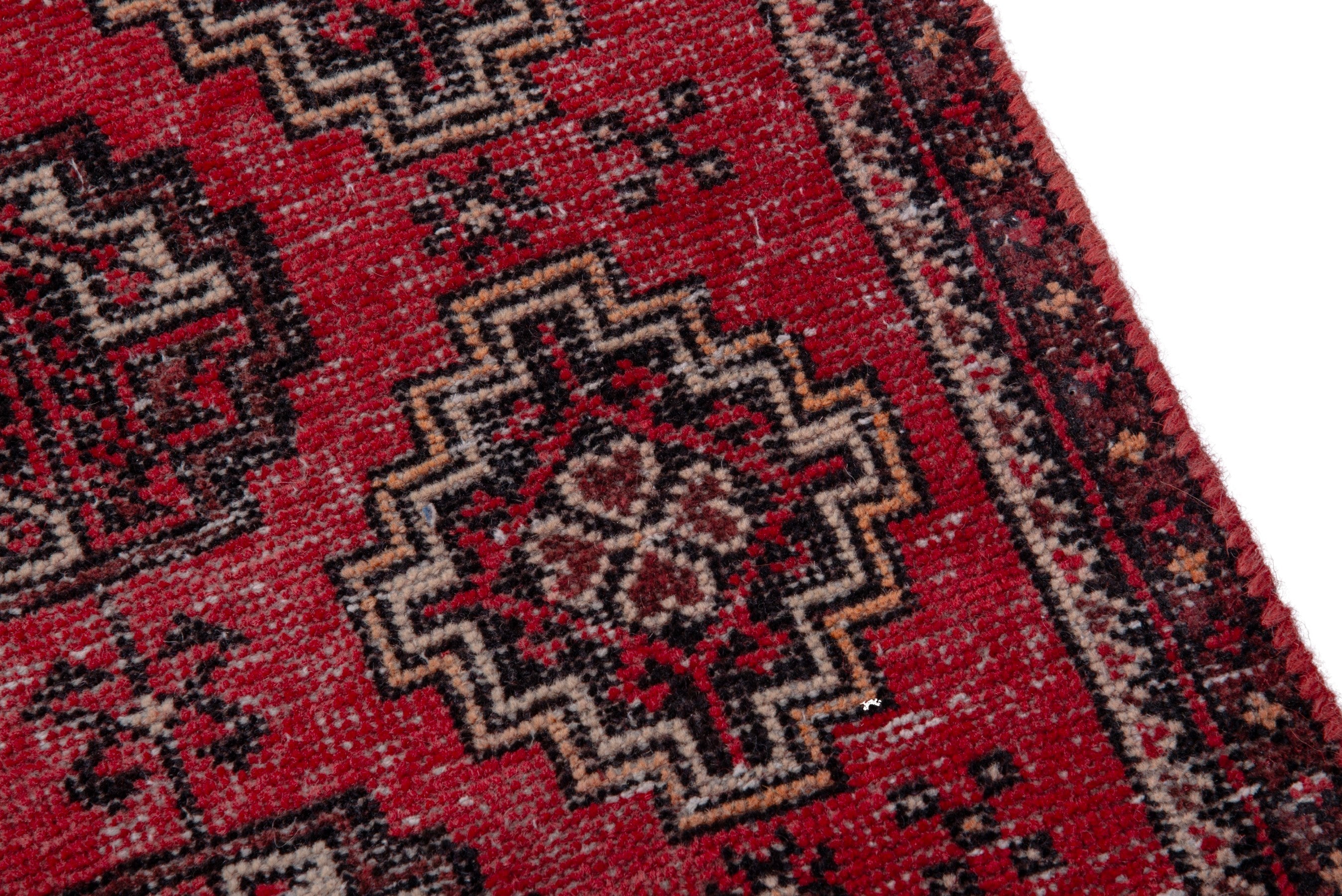 Persian Ferdos accent rug in deep red and dark brown, view 7 of 15