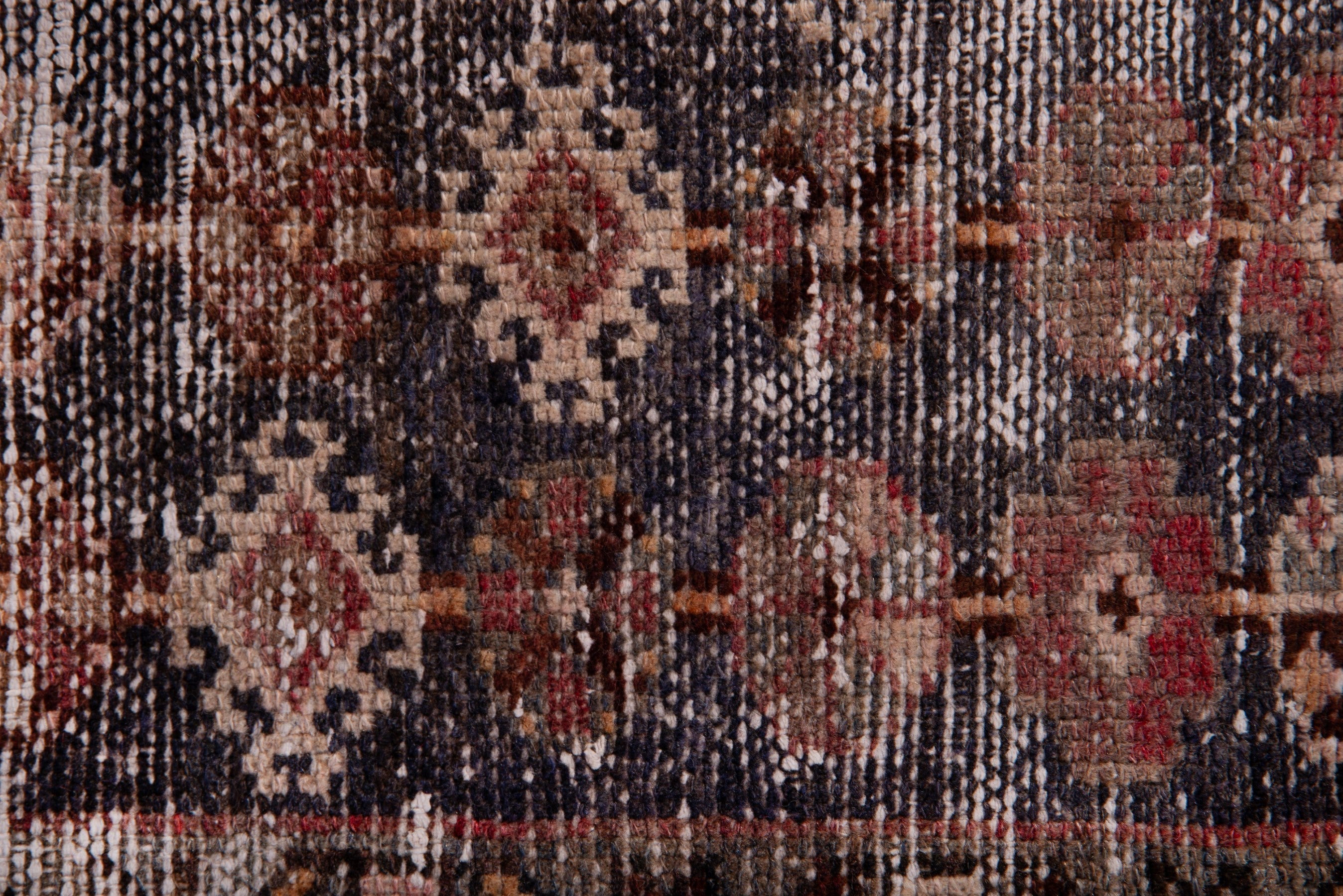 Persian Saveh accent rug in deep red and stone, view 12 of 17