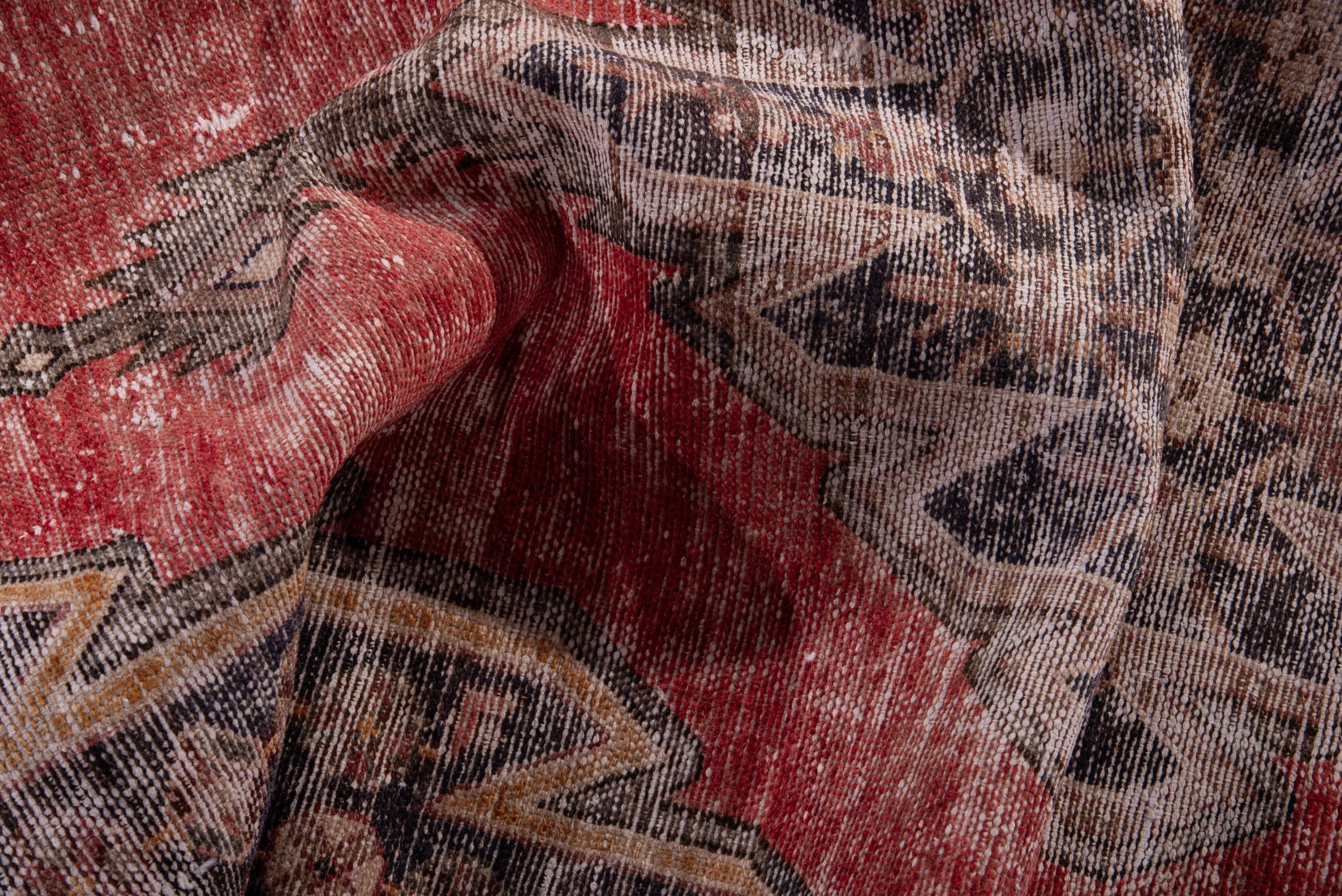 Persian Saveh accent rug in deep red and stone, view 15 of 17
