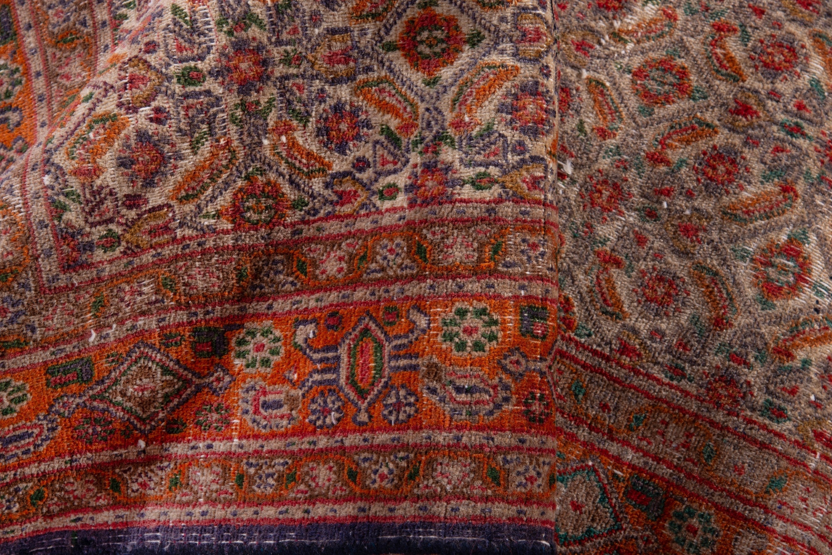 Persian Birjand runner rug in cream and rust, view 15 of 17
