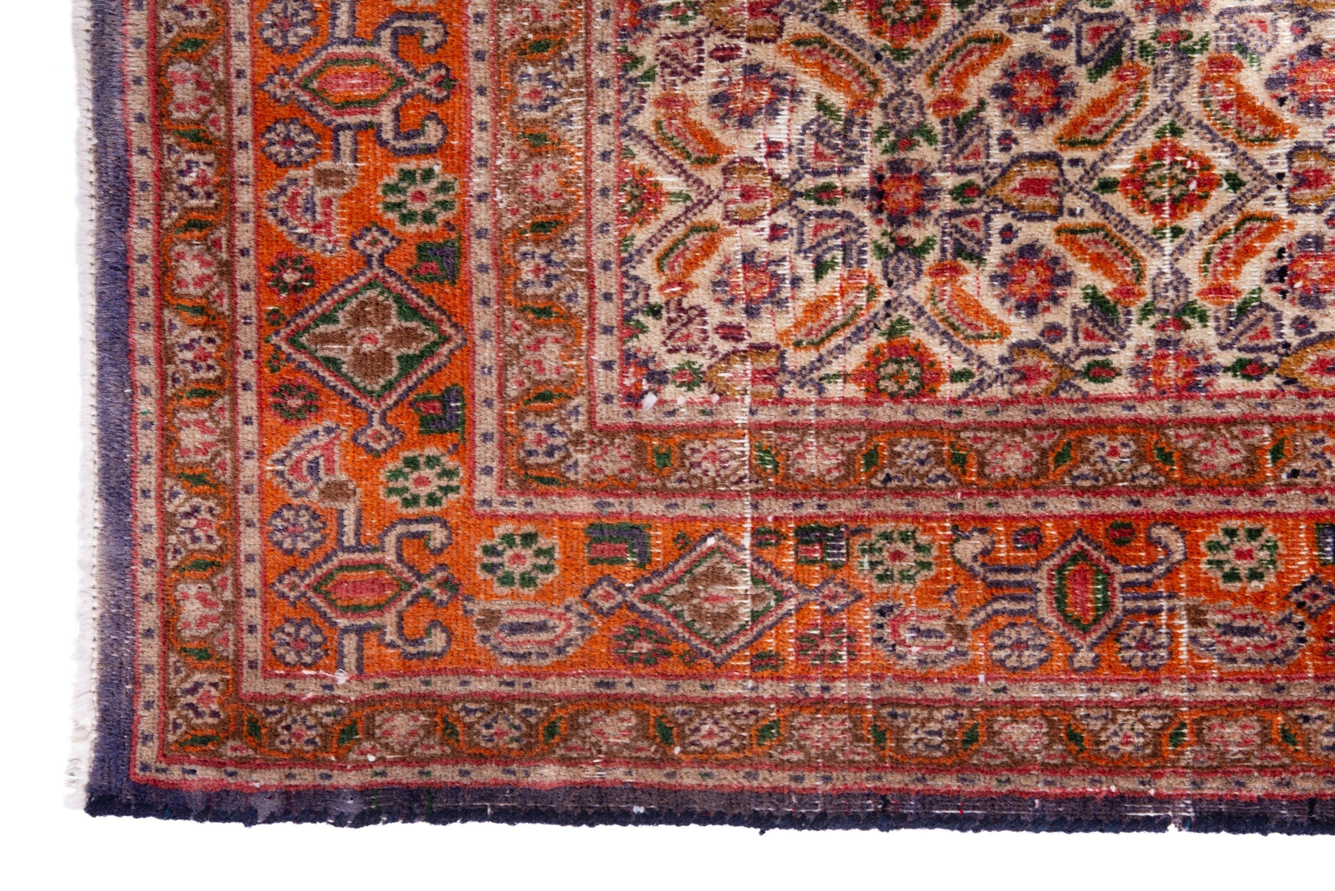 Persian Birjand runner rug in cream and rust, view 5 of 17