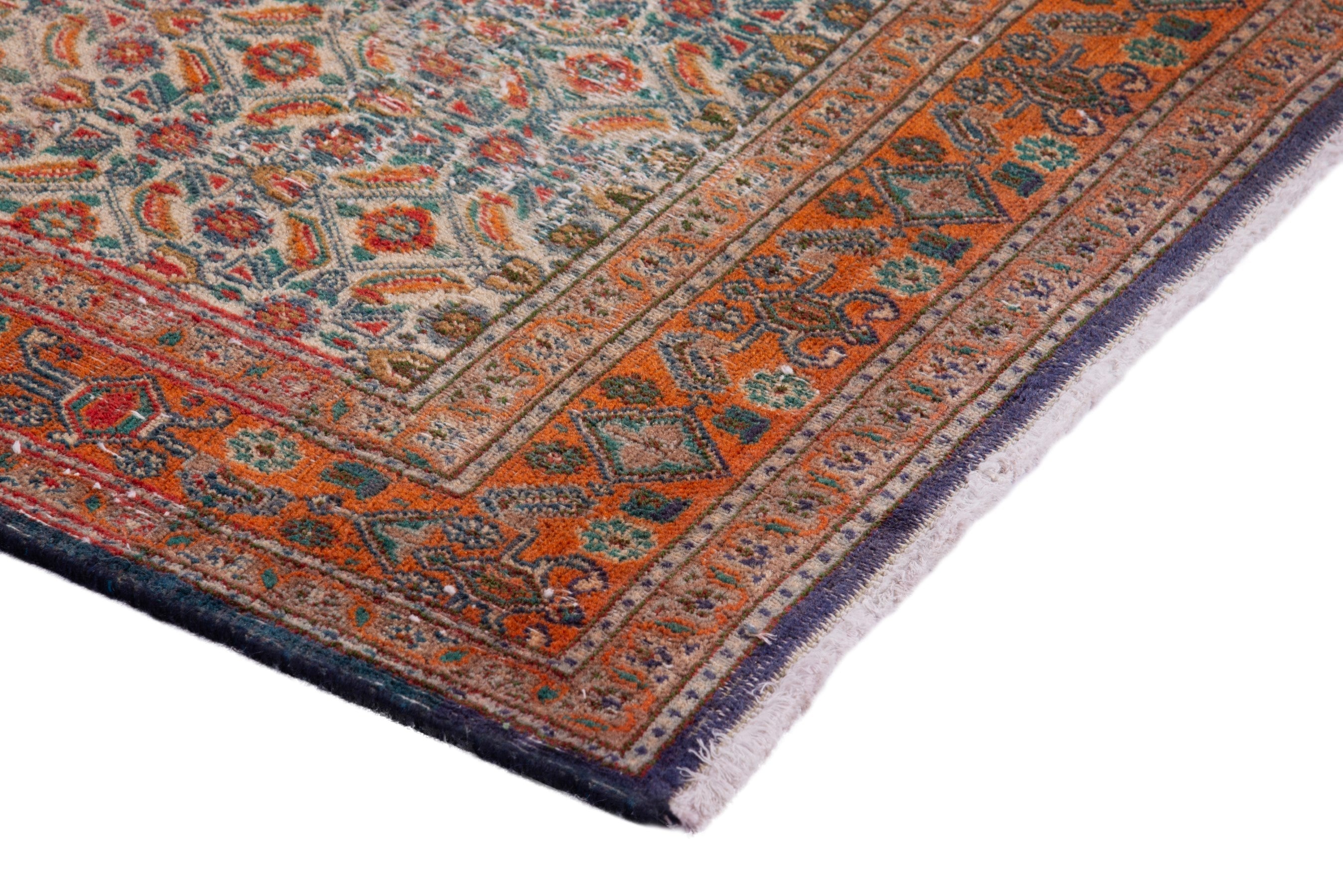 Persian Birjand runner rug in cream and rust, view 6 of 17