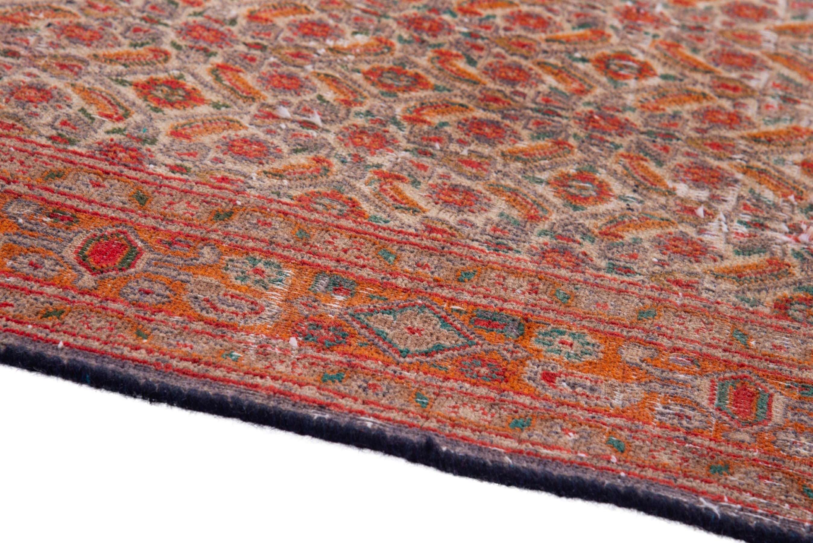Persian Birjand runner rug in cream and rust, view 8 of 17