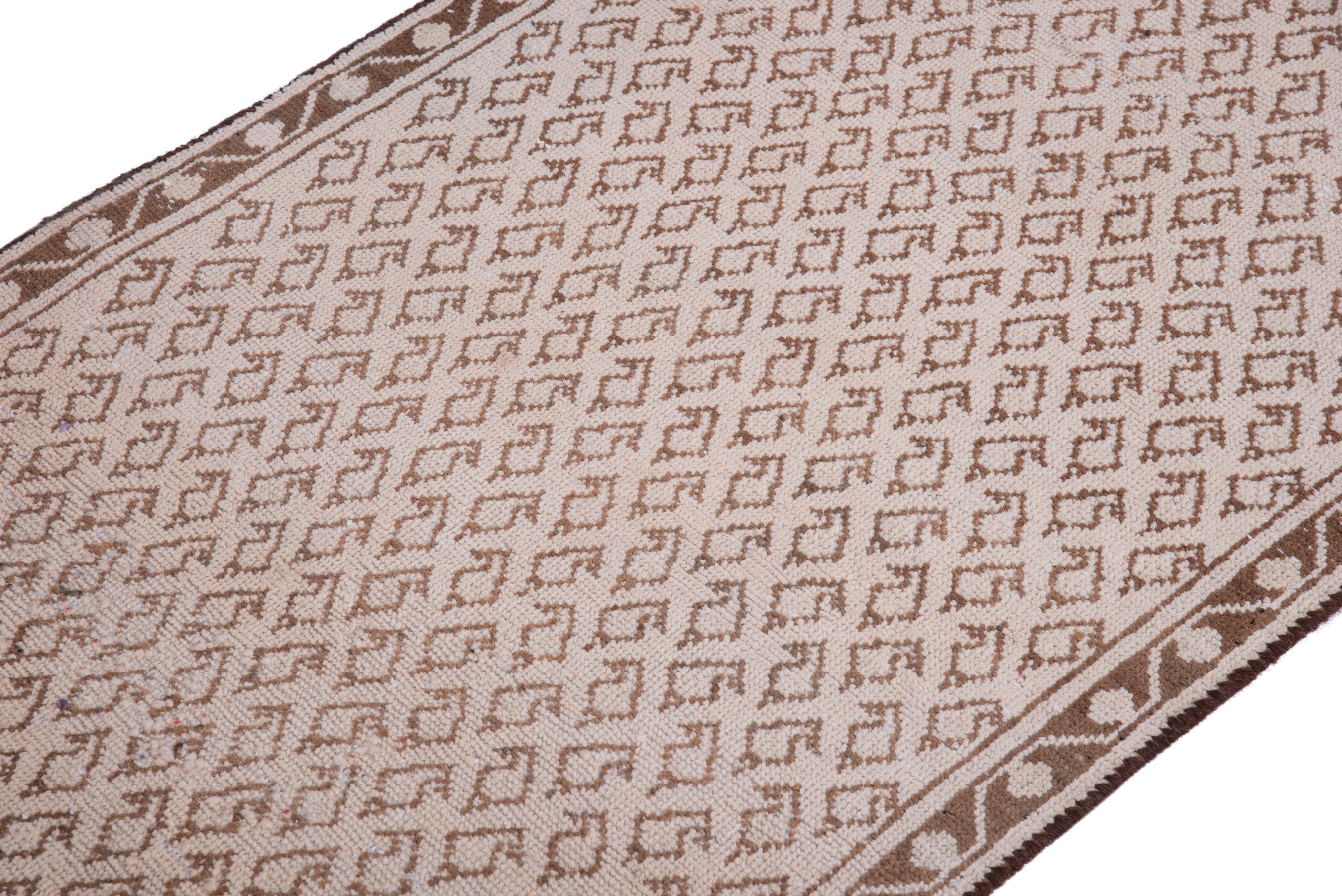 Persian Arak runner rug in taupe and greige, view 6 of 17