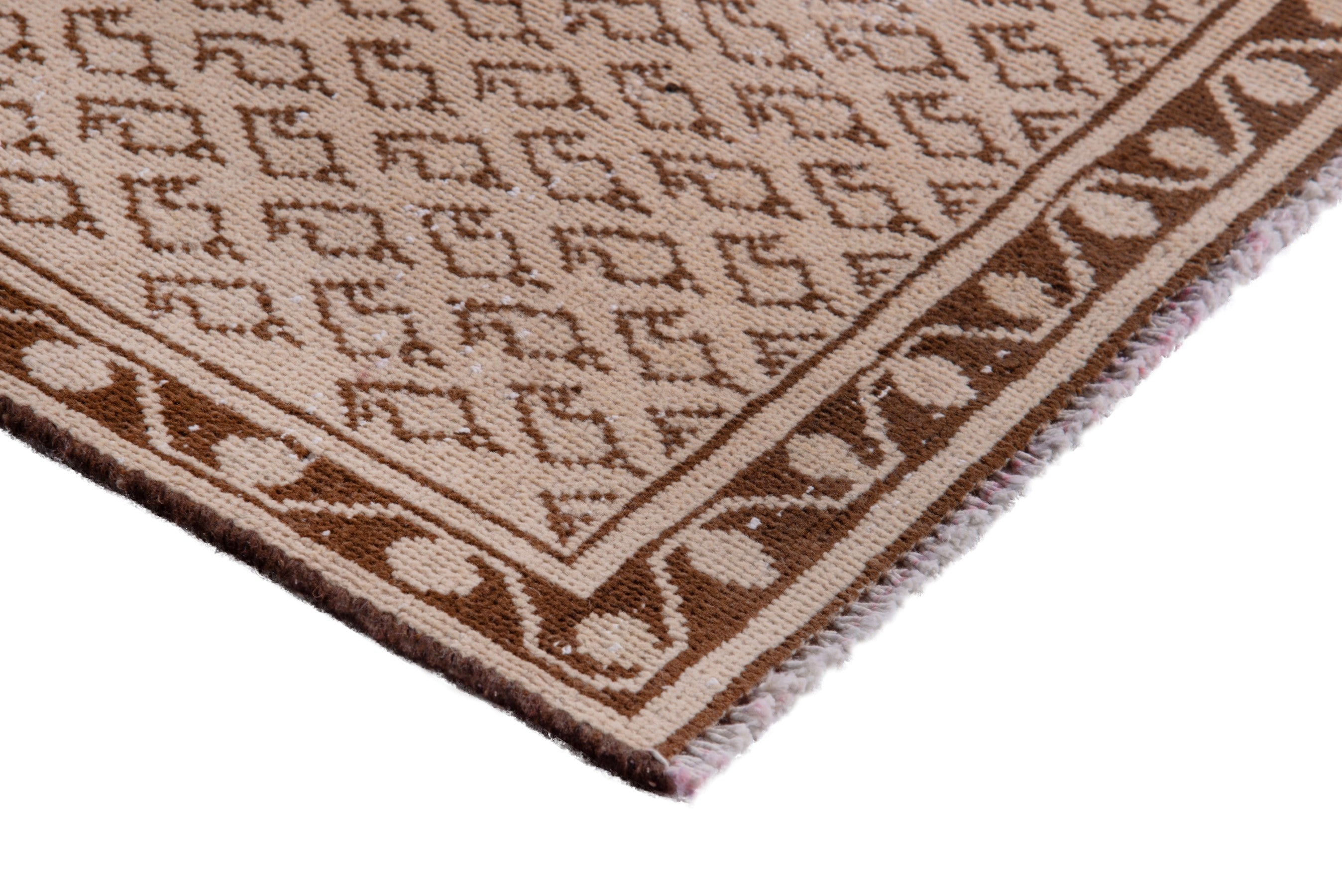 Persian Arak runner rug in taupe and greige, view 4 of 17