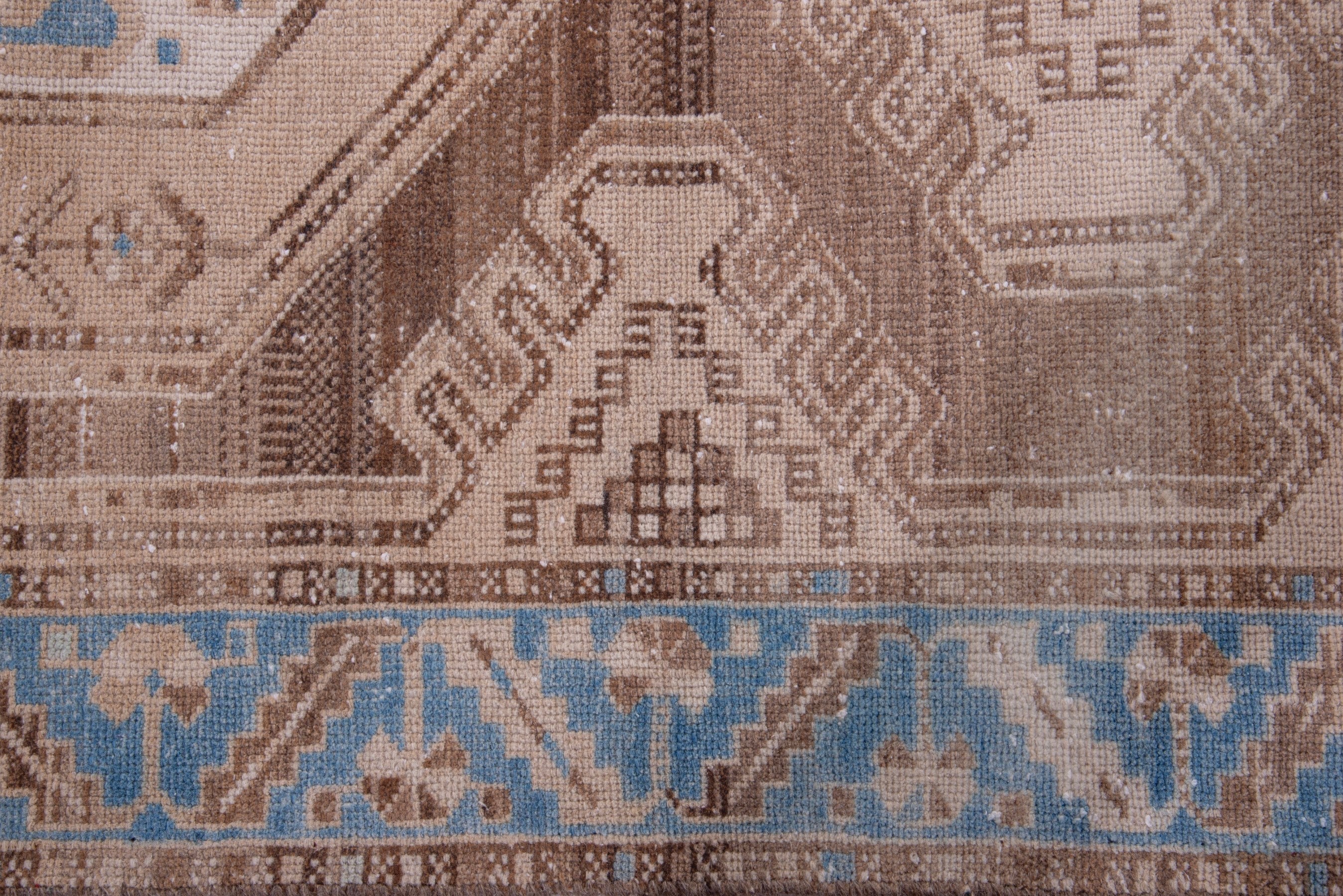 Persian Saveh runner rug in taupe and dusty blue, view 10 of 21
