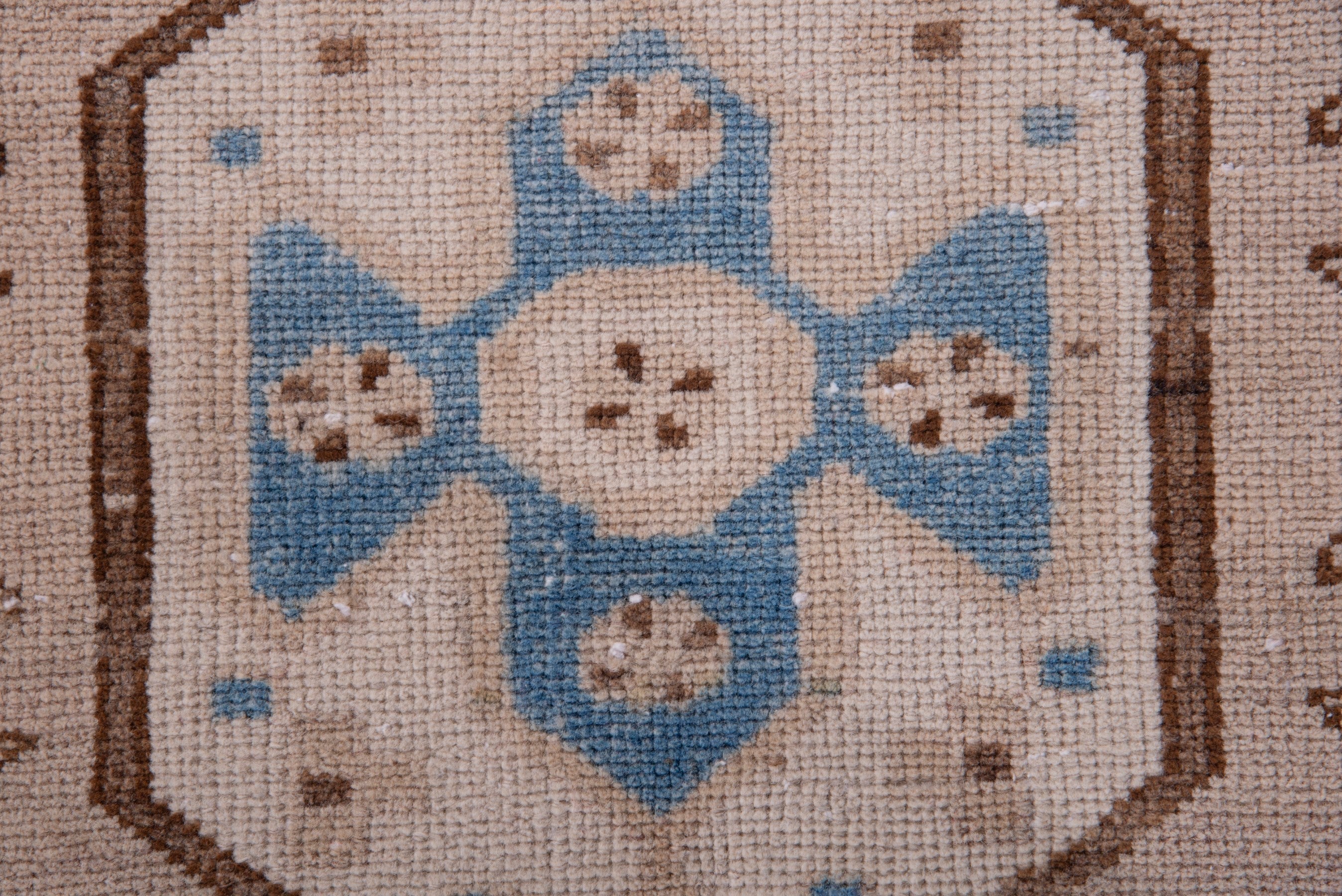 Persian Saveh runner rug in taupe and dusty blue, view 12 of 21
