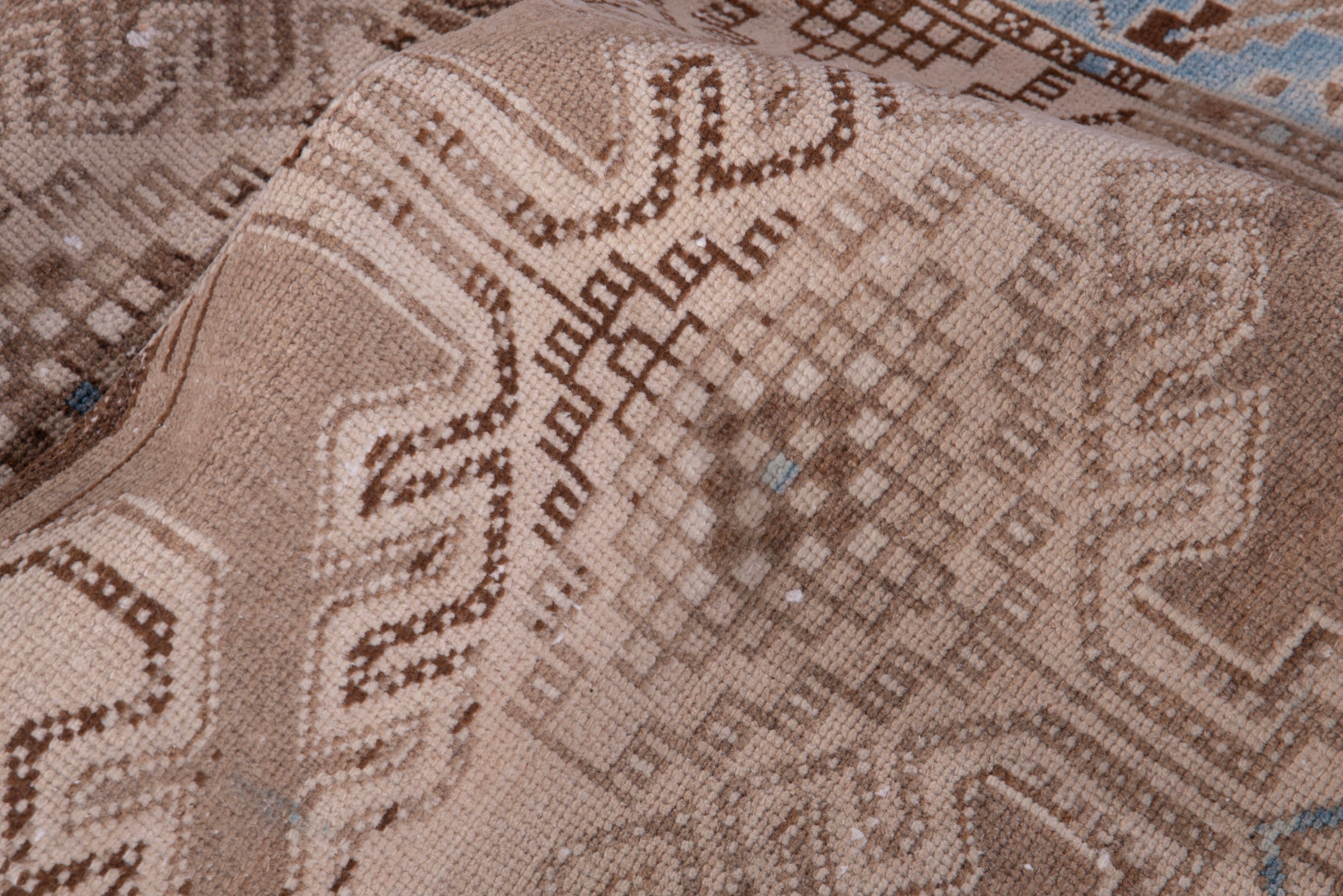 Persian Saveh runner rug in taupe and dusty blue, view 20 of 21