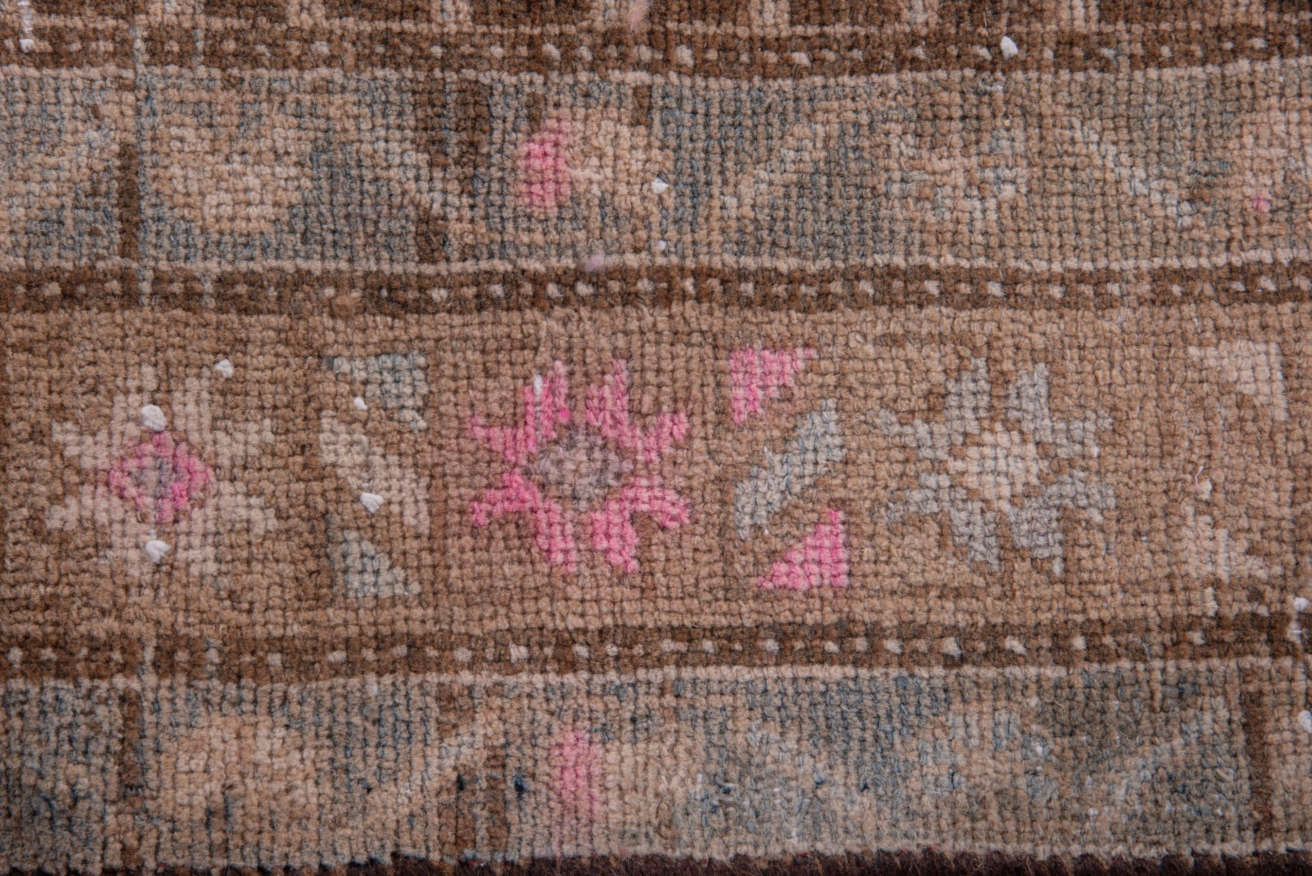 Persian Hamedan runner rug in burgundy and muted pink, view 10 of 17