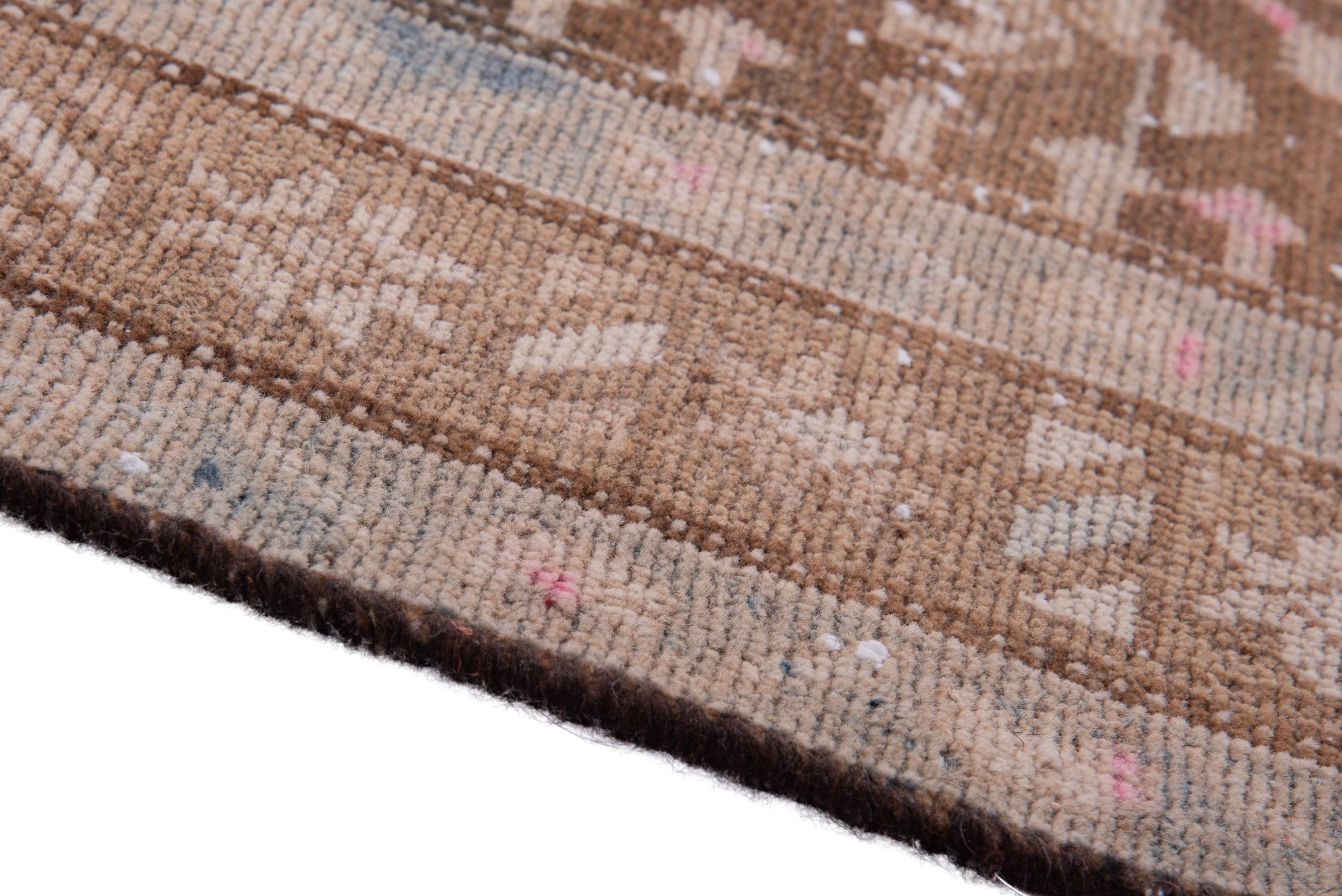 Persian Hamedan runner rug in burgundy and muted pink, view 8 of 17