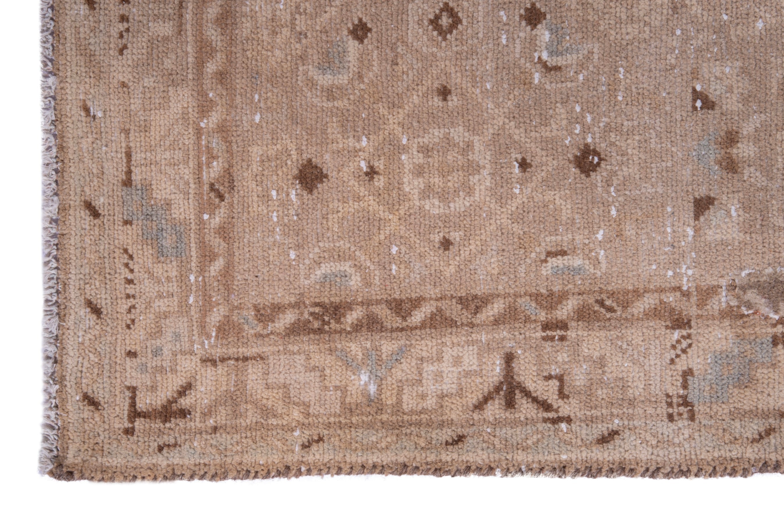Persian Hamedan runner rug in taupe and greige, view 5 of 18