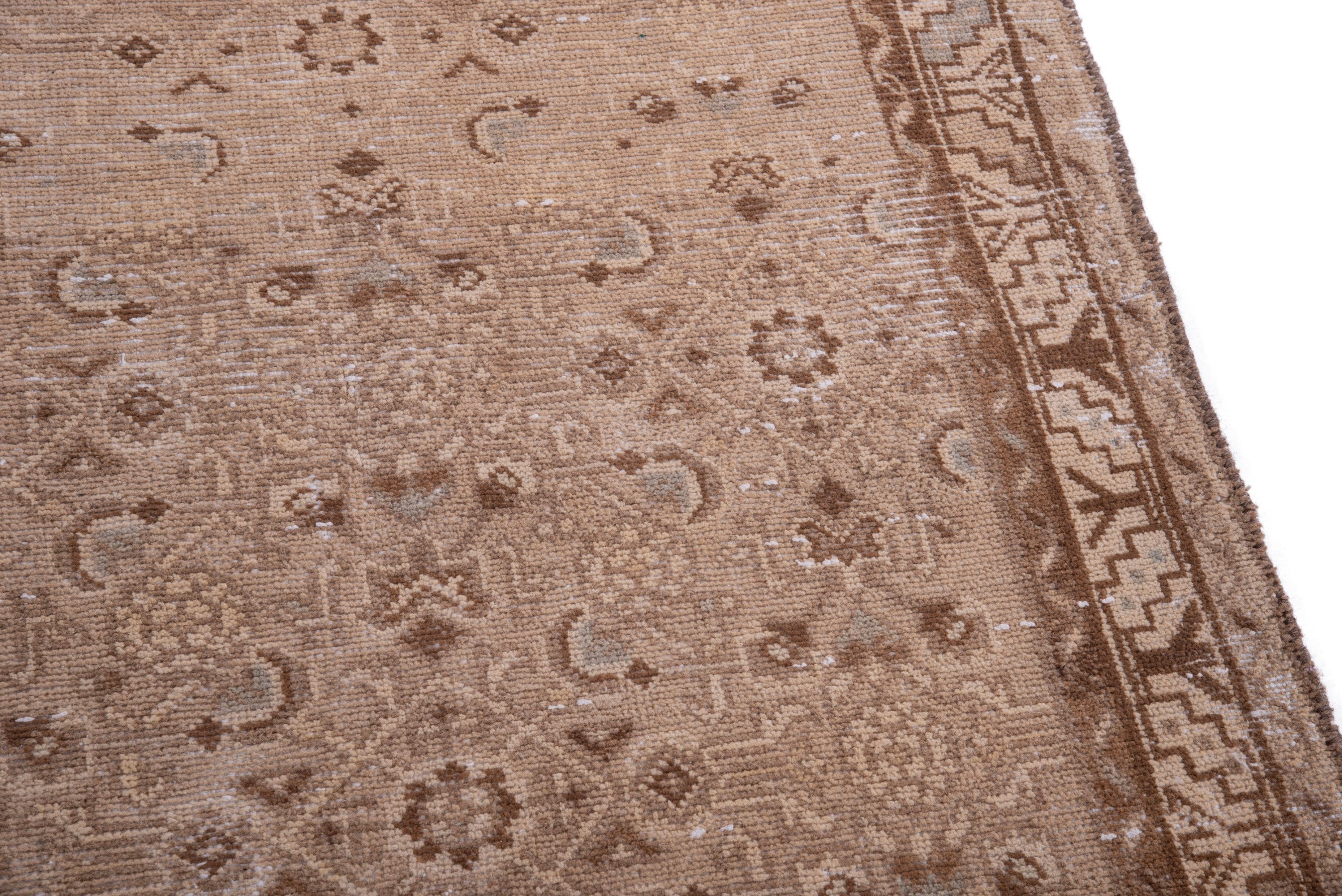Persian Hamedan runner rug in taupe and greige, view 7 of 18