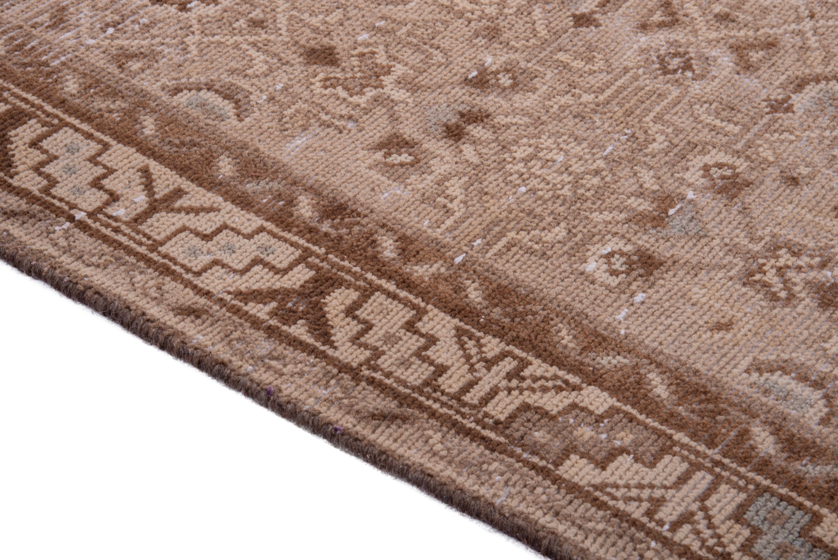 Persian Hamedan runner rug in taupe and greige, view 8 of 18