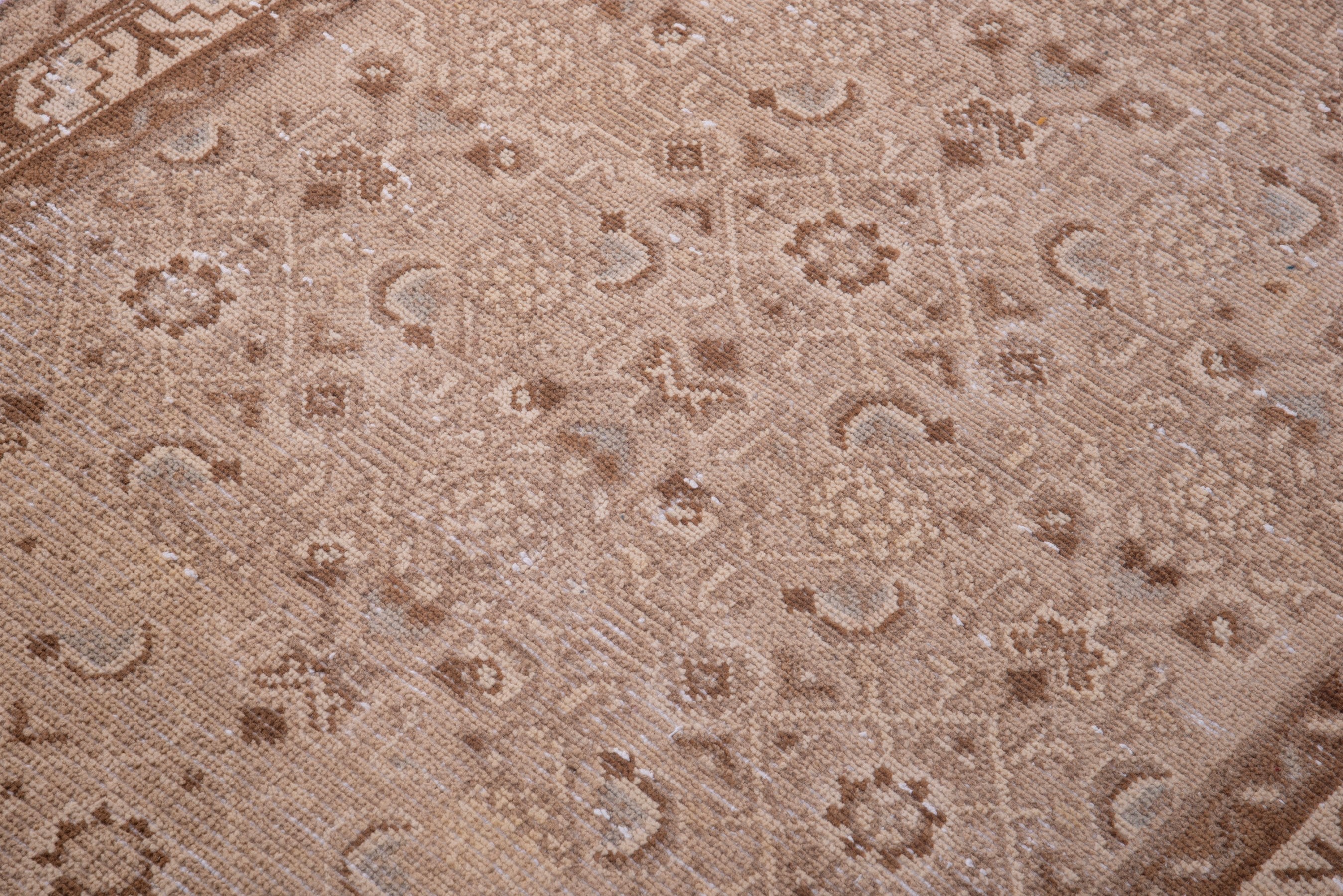Persian Hamedan runner rug in taupe and greige, view 9 of 18