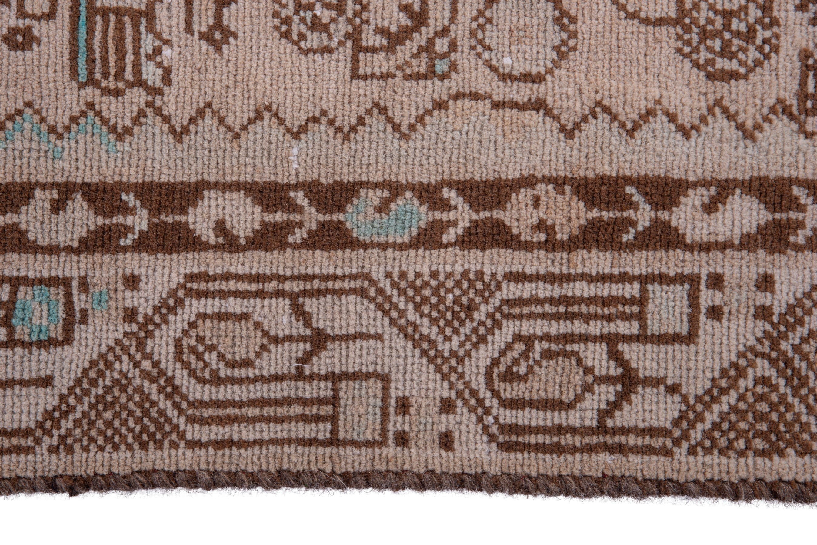 Persian Hamedan runner rug in tan and greige, view 11 of 17