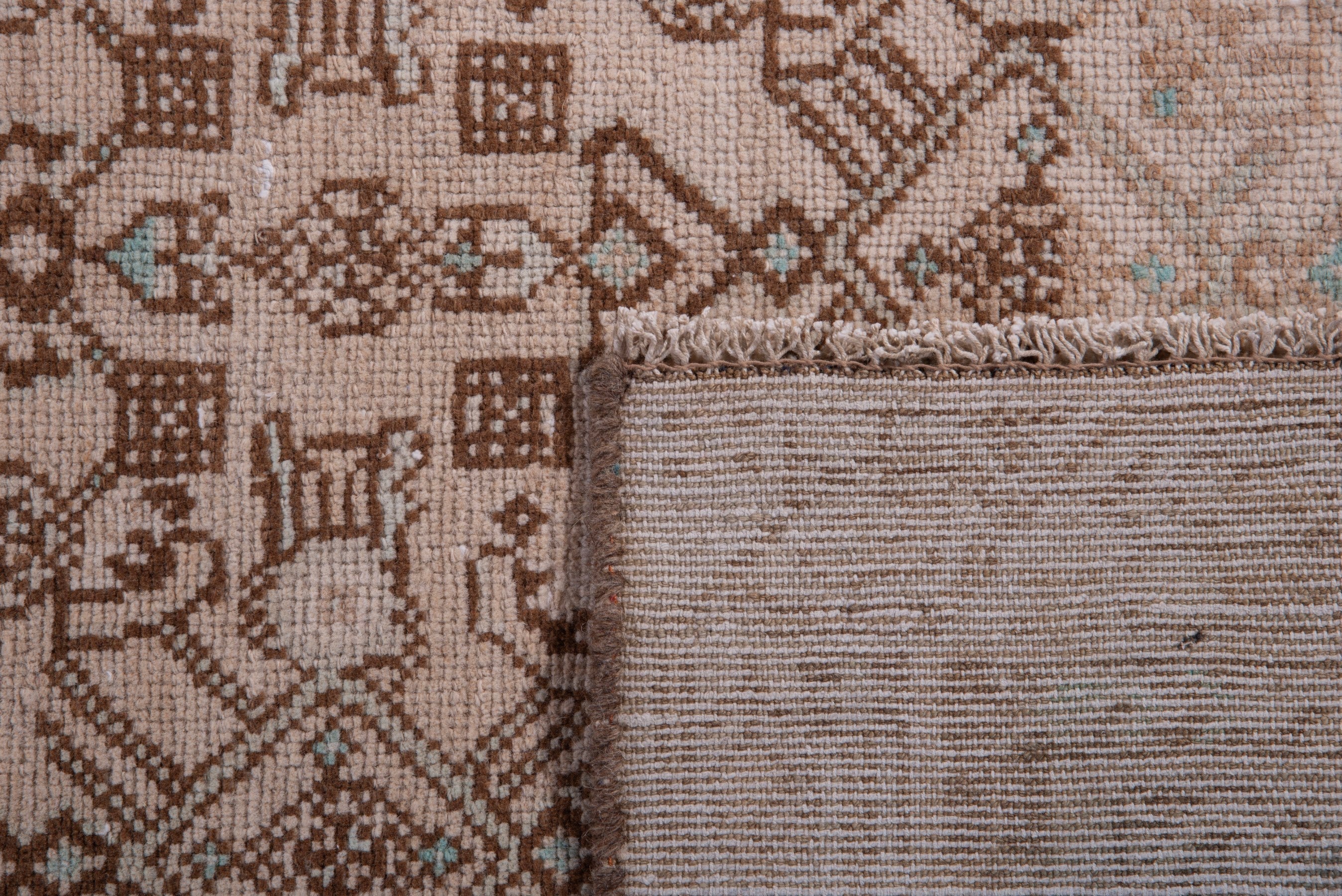 Persian Hamedan runner rug in tan and greige, view 17 of 17
