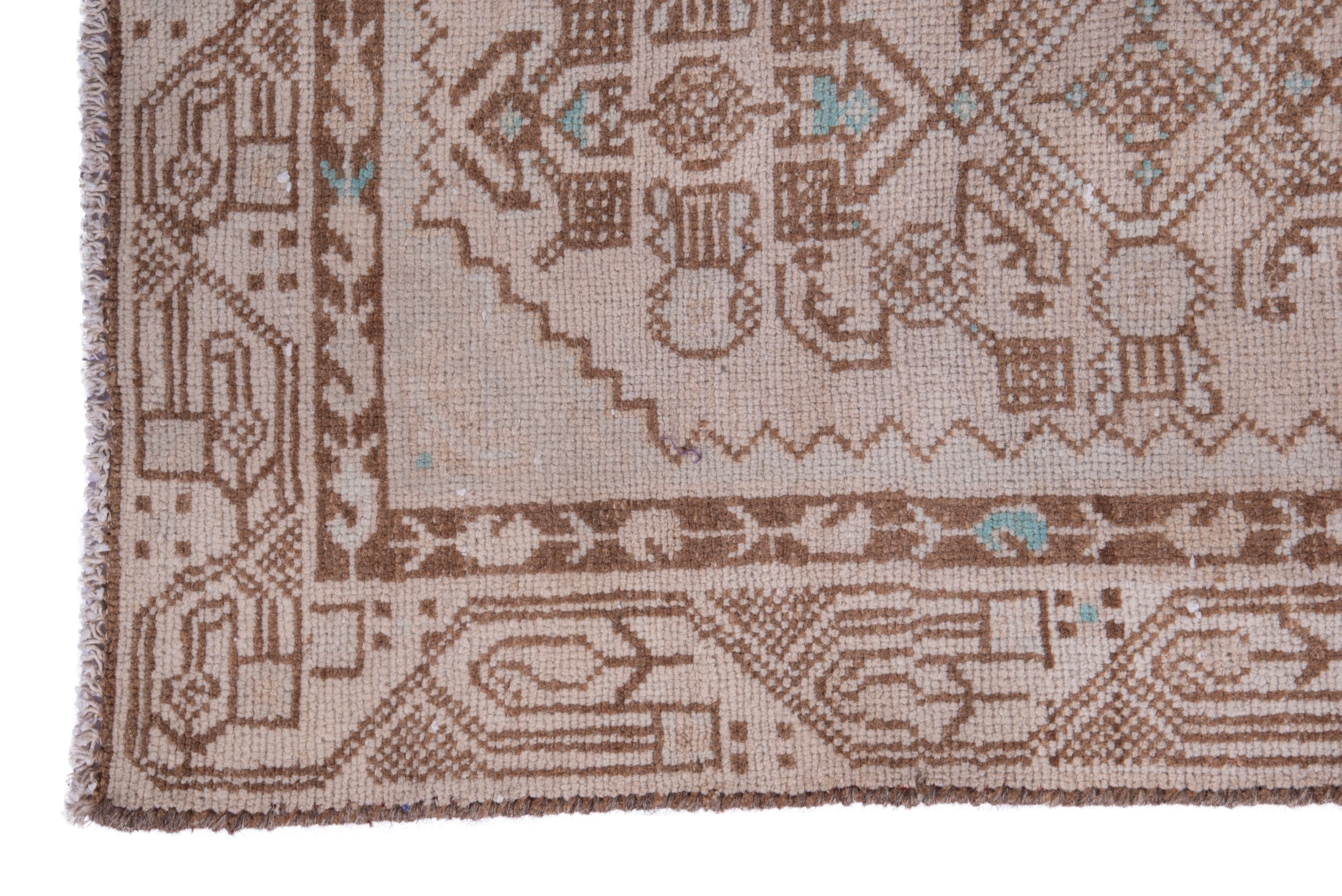 Persian Hamedan runner rug in tan and greige, view 5 of 17