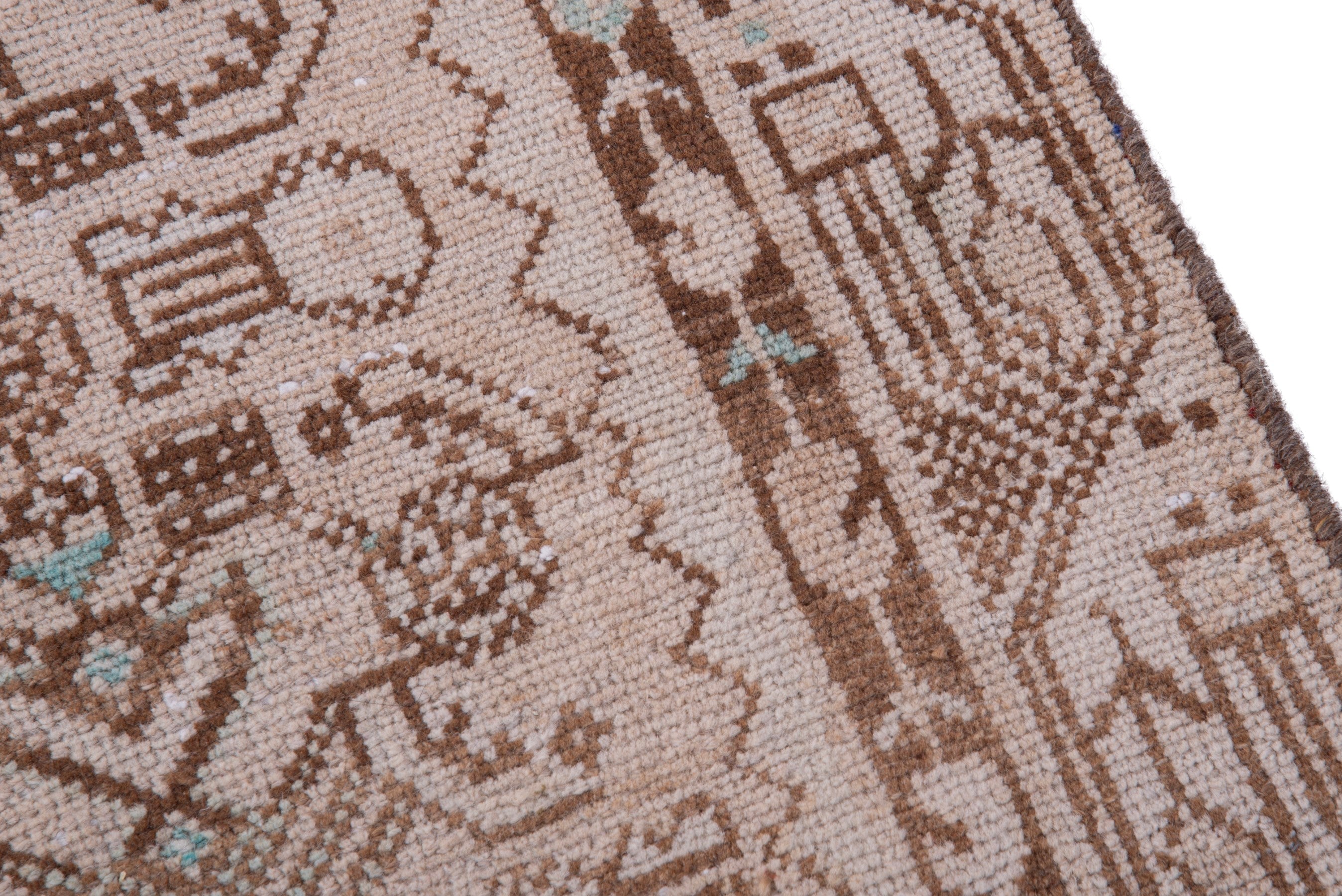 Persian Hamedan runner rug in tan and greige, view 7 of 17