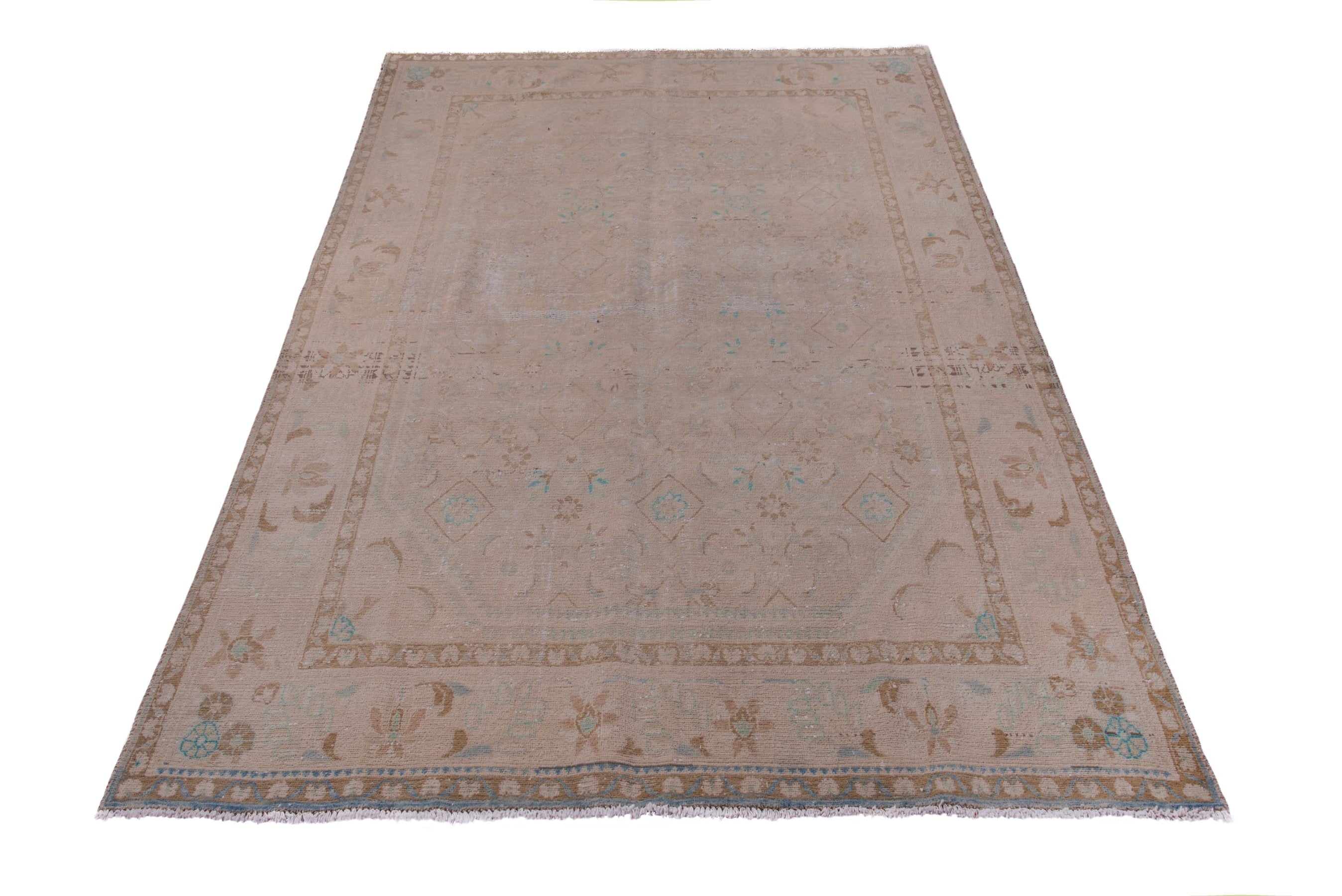 Persian Lilihan area rug in taupe and greige, view 3 of 21