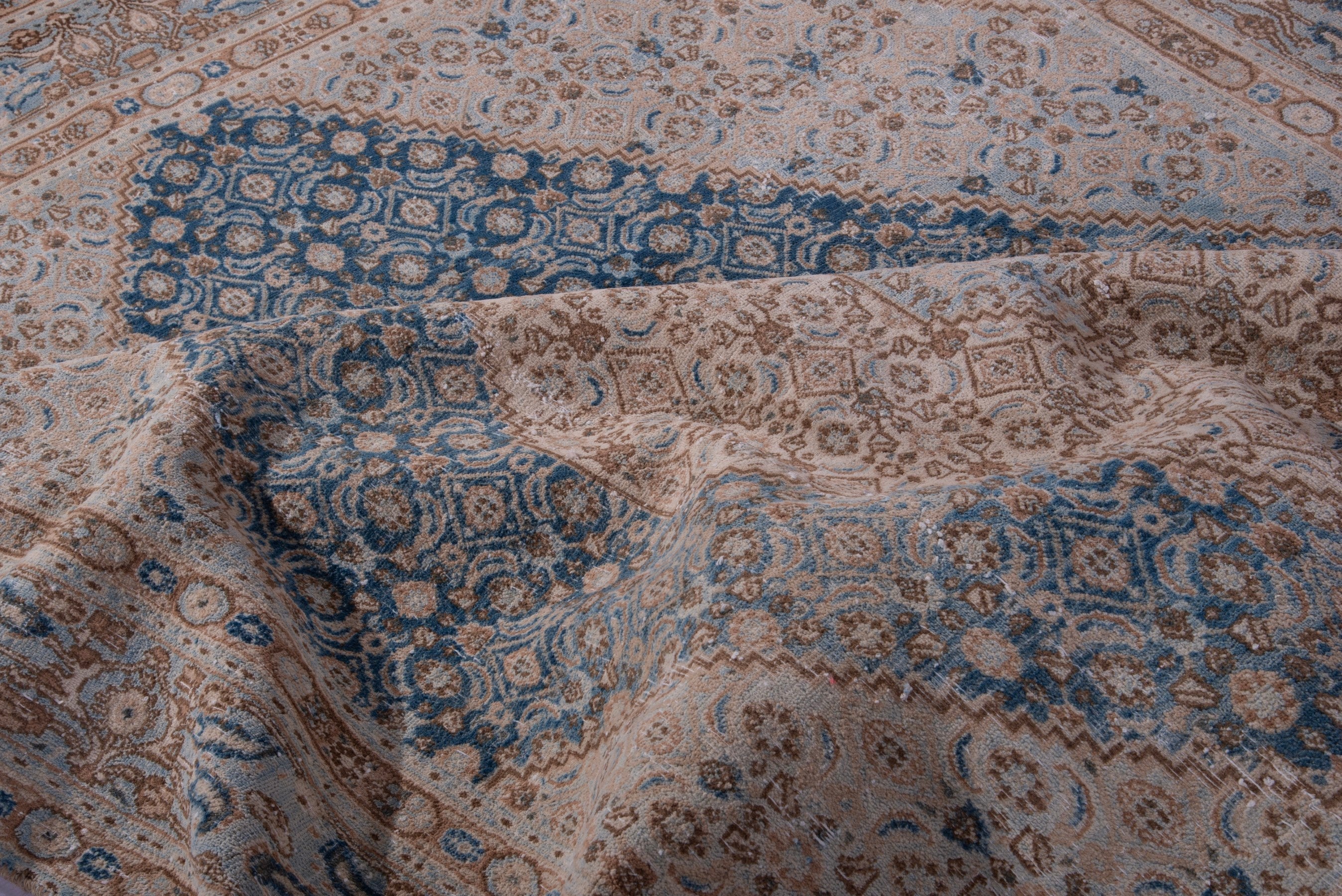 Persian Birjand area rug in beige and denim, view 21 of 23