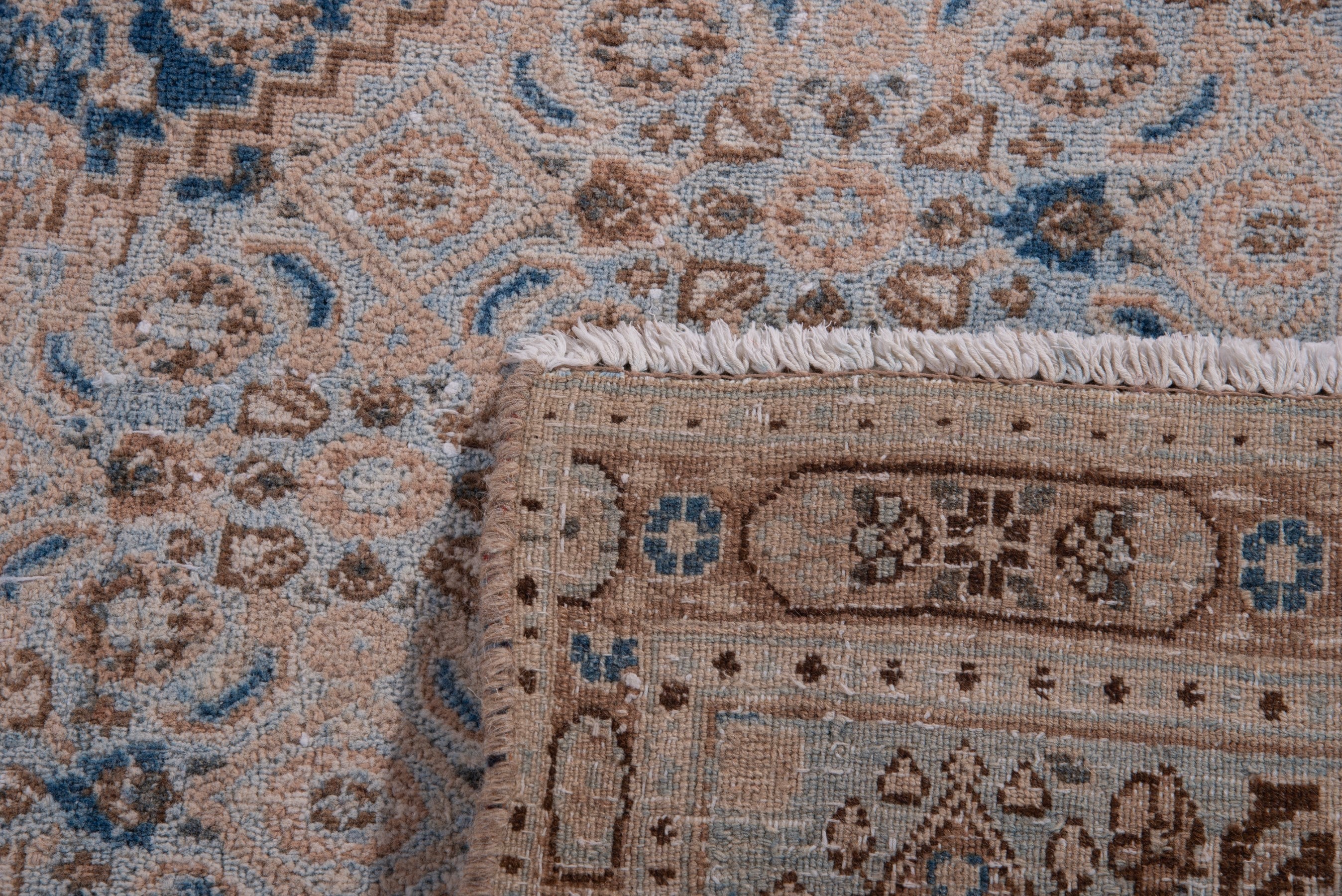 Persian Birjand area rug in beige and denim, view 23 of 23