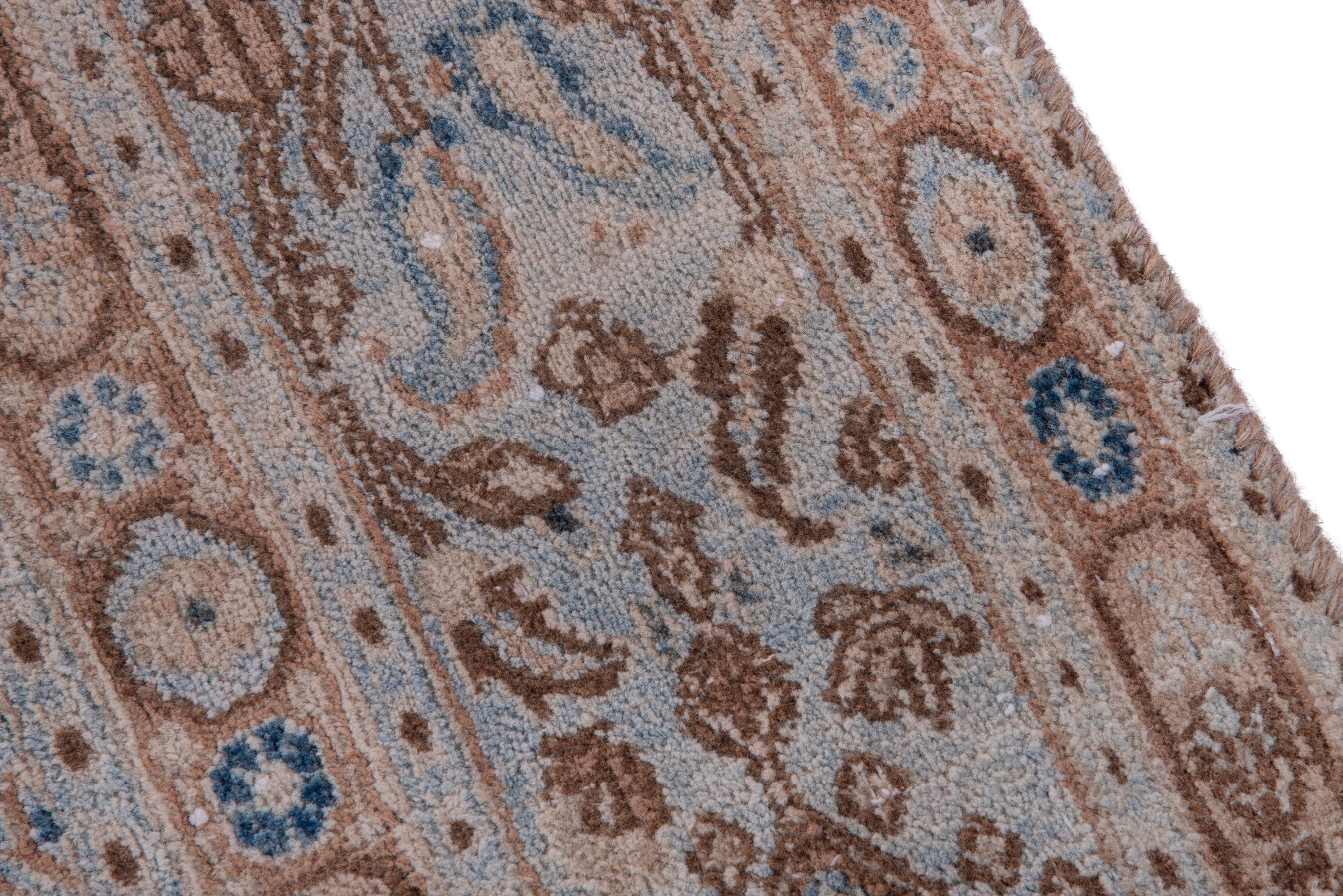 Persian Birjand area rug in beige and denim, view 7 of 23