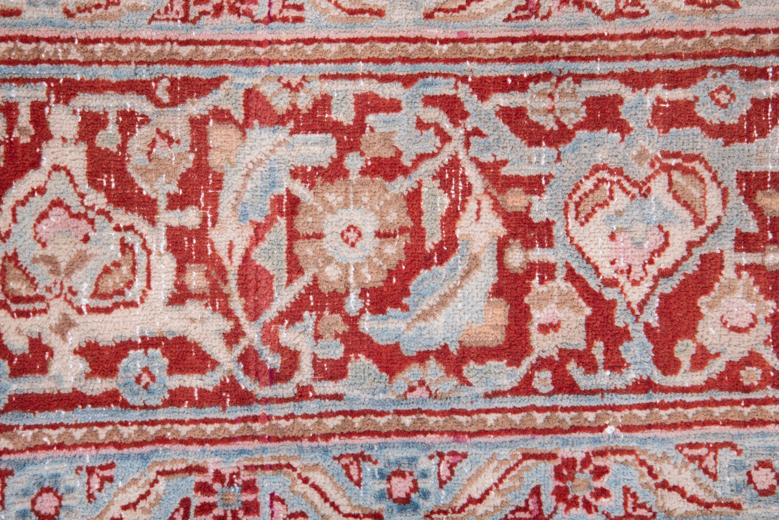 Persian Birjand area rug in dusty blue and rust, view 10 of 19